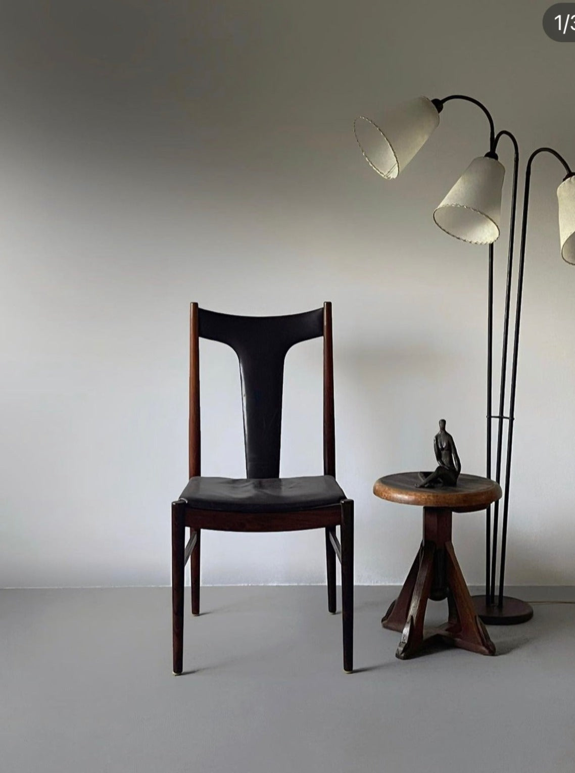 High backed side chair in rosewood by Helge Sibast