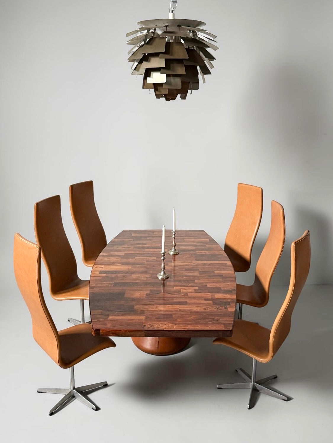 Set of 6 Oxford High-Back Swivel Chairs Model 3162 By Arne Jacobsen For Fritz Hansen, Denmark 1965