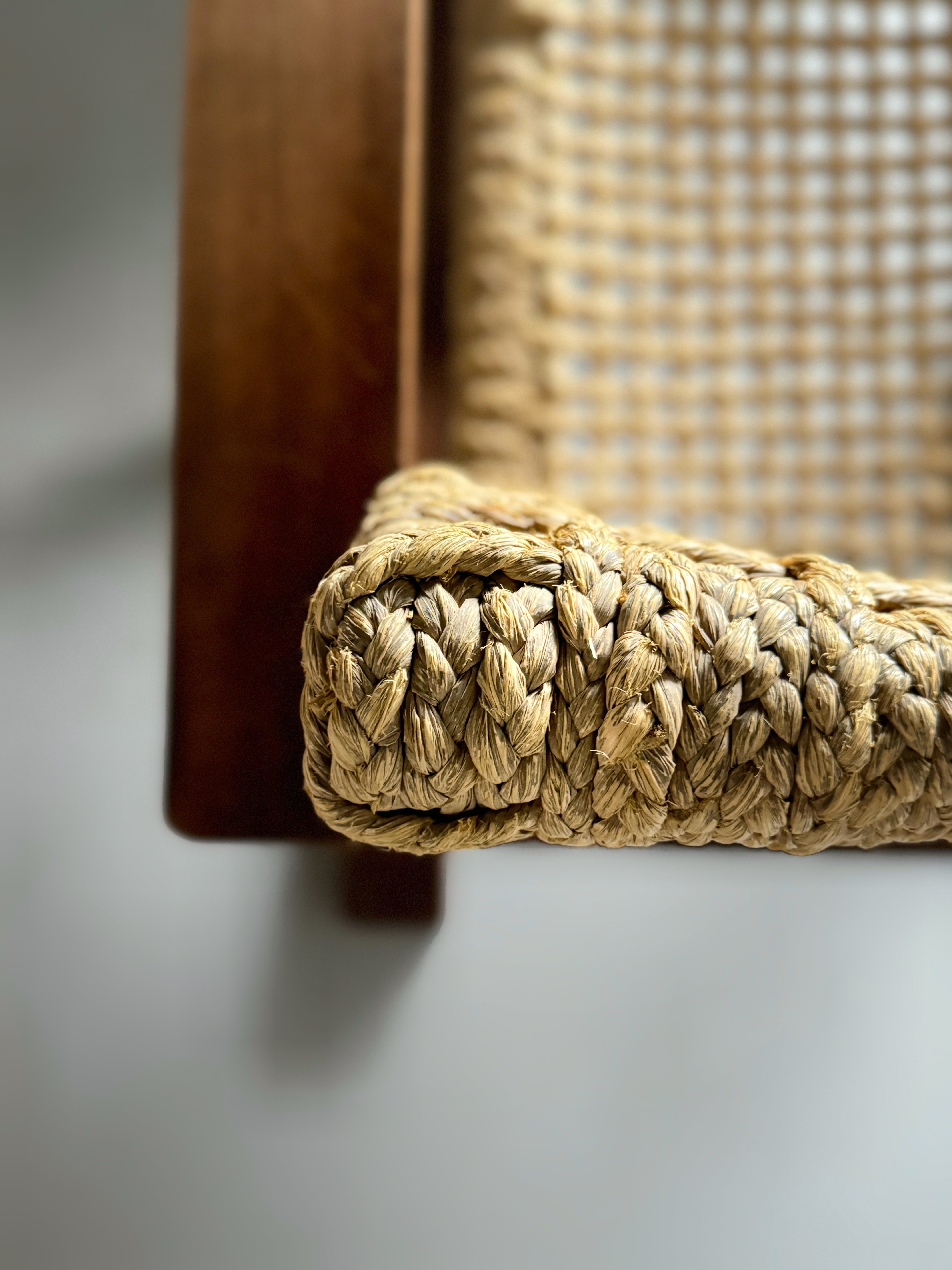 Rope Lounge Chair by Adrien Audoux & Frida Minet for Vibo Vesoul, France, 1940s