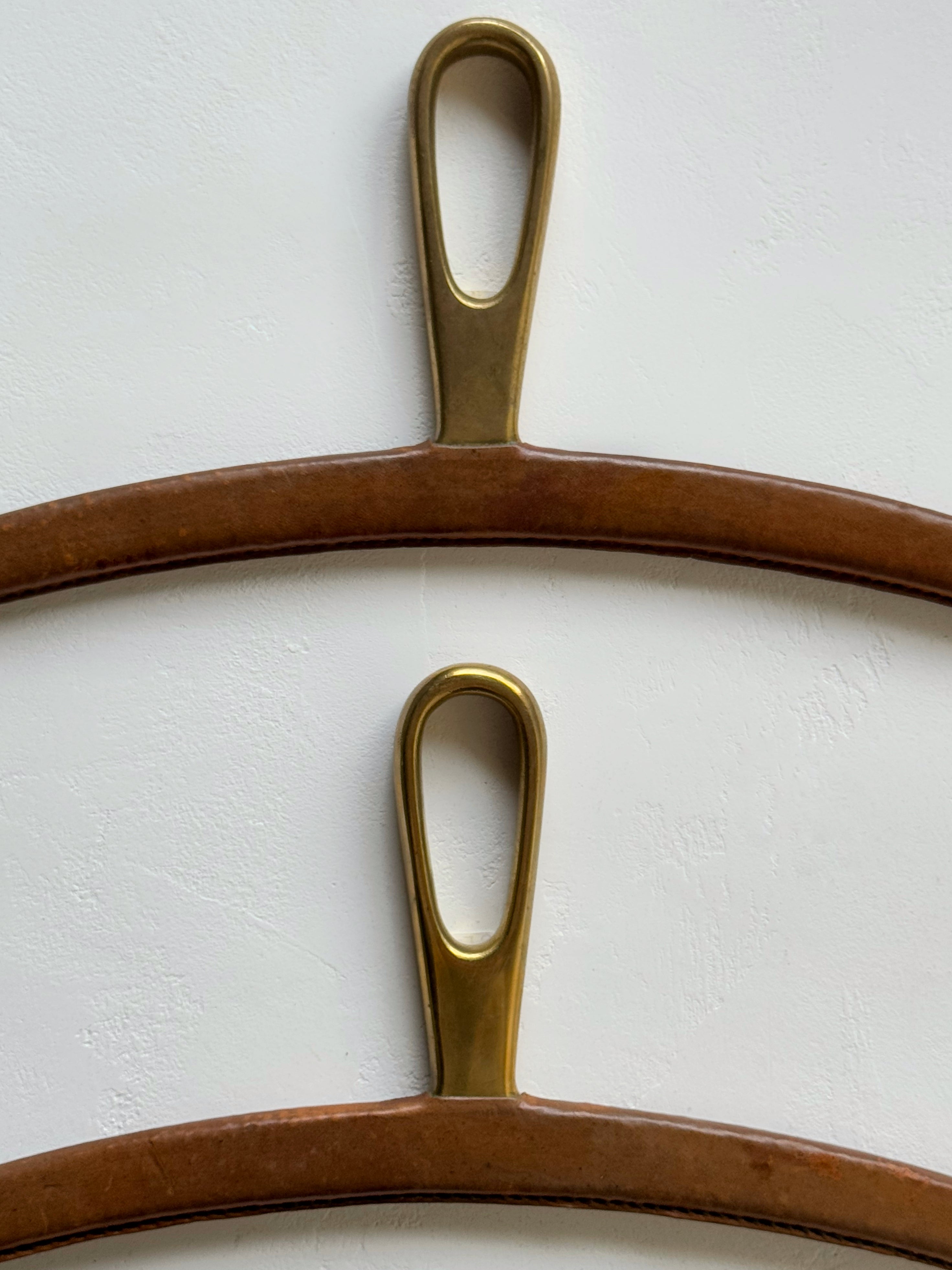 Brass and Leather Cloth Hangers by Carl Auböck