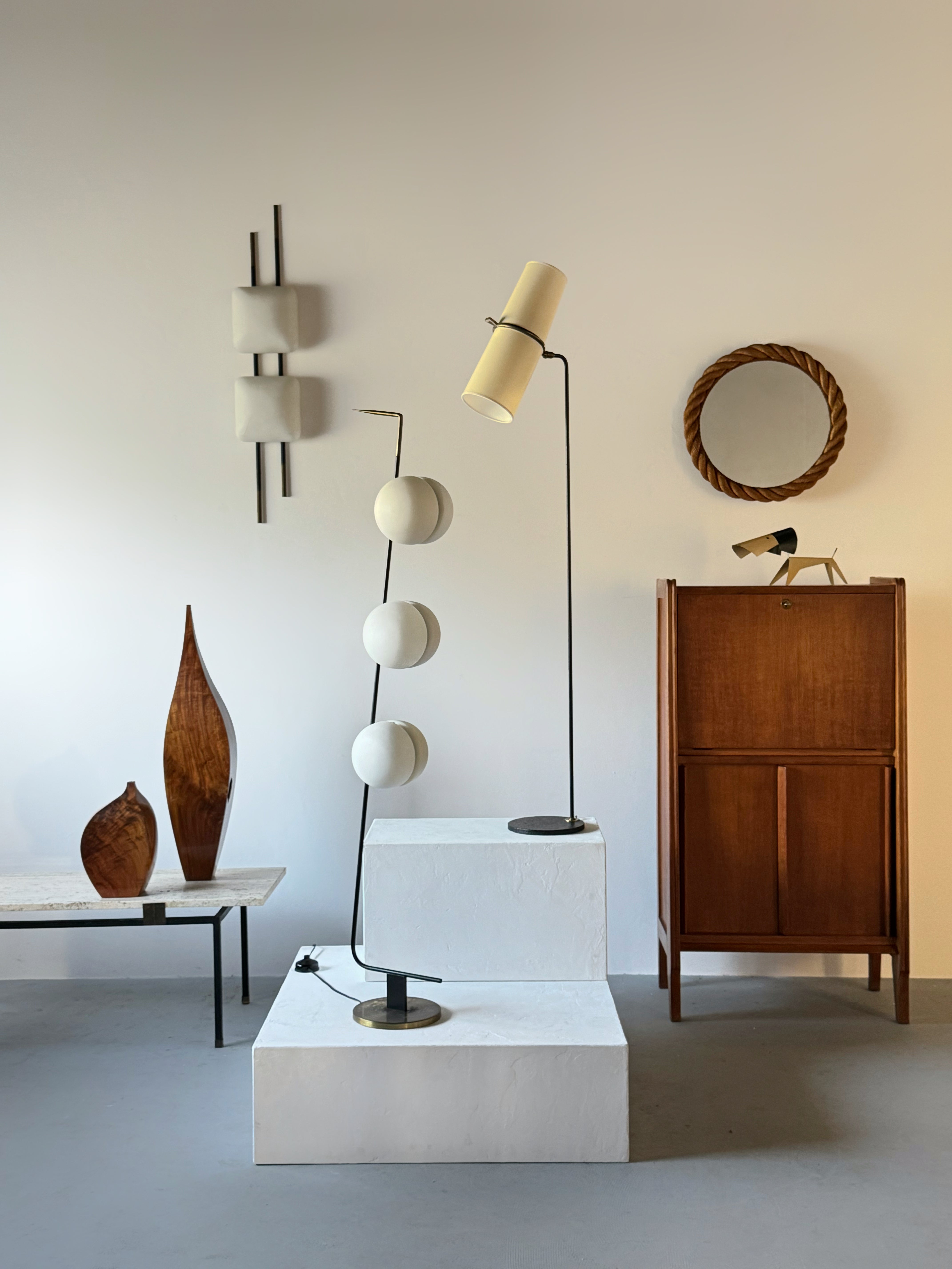 Rope Round Mirror by Adrien Audoux & Frida Minet , France 1960s