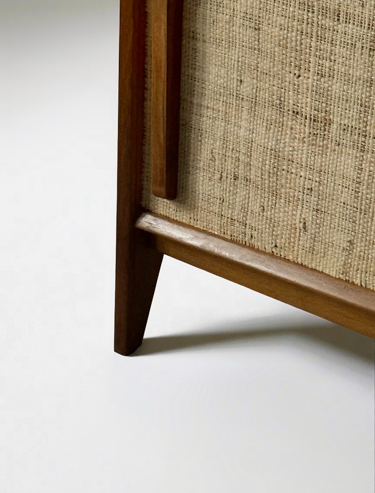 French Oak Cabinet Seagrass Doors 1950s