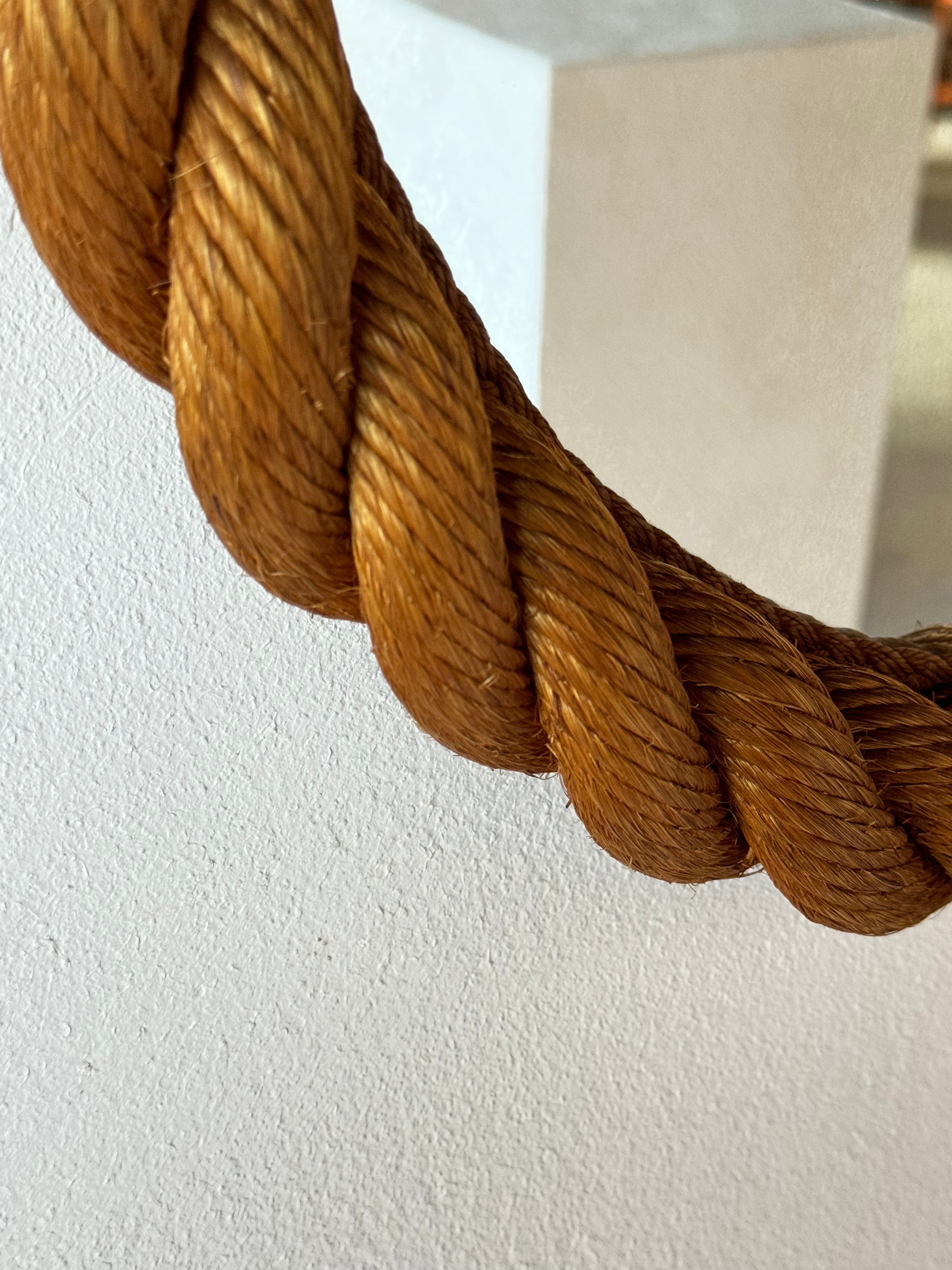 Rope Round Mirror by Adrien Audoux & Frida Minet , France 1960s