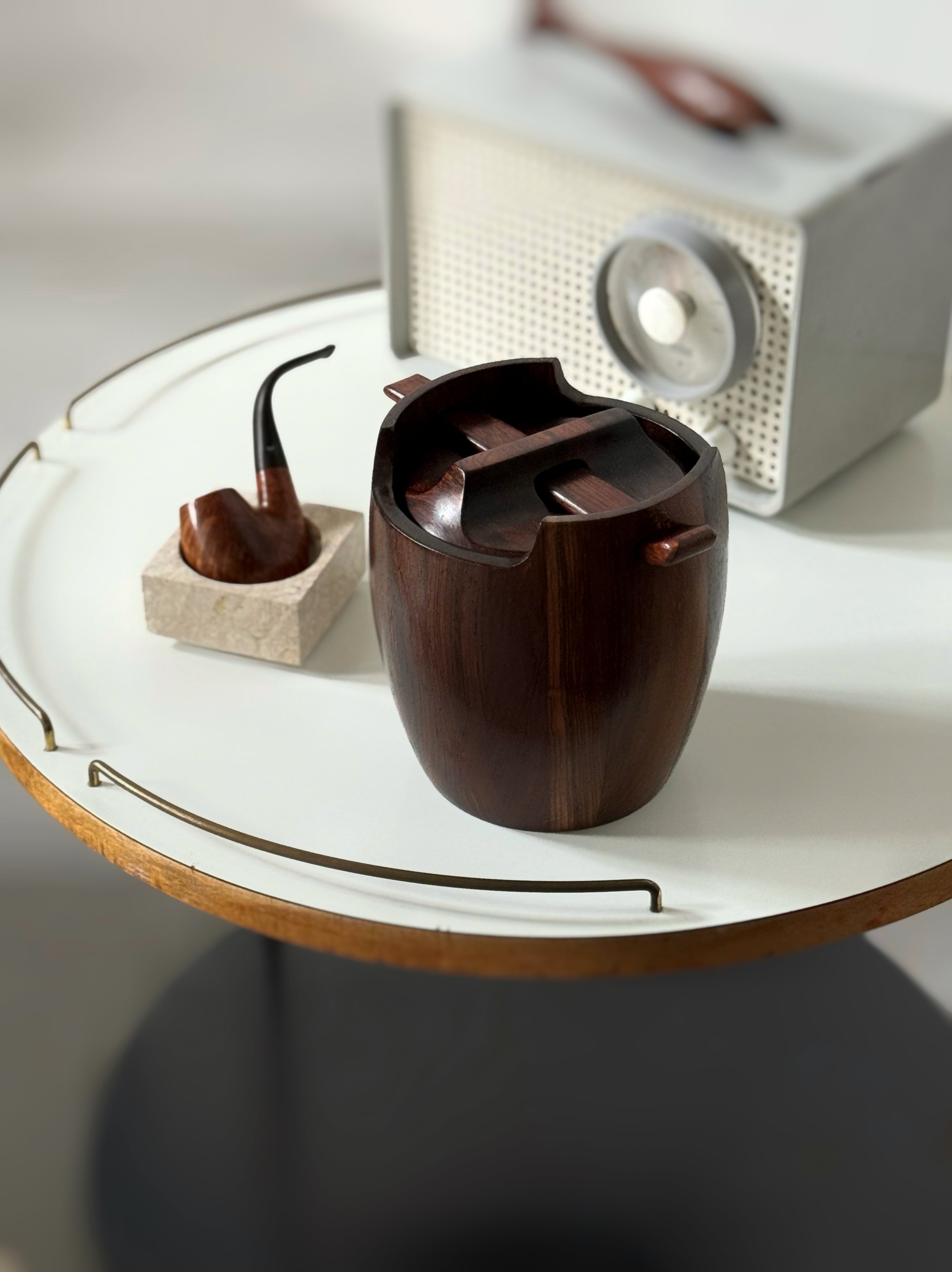 Tobacco Jar in Brazilian Rosewood by Jean Gillon for Wood Art