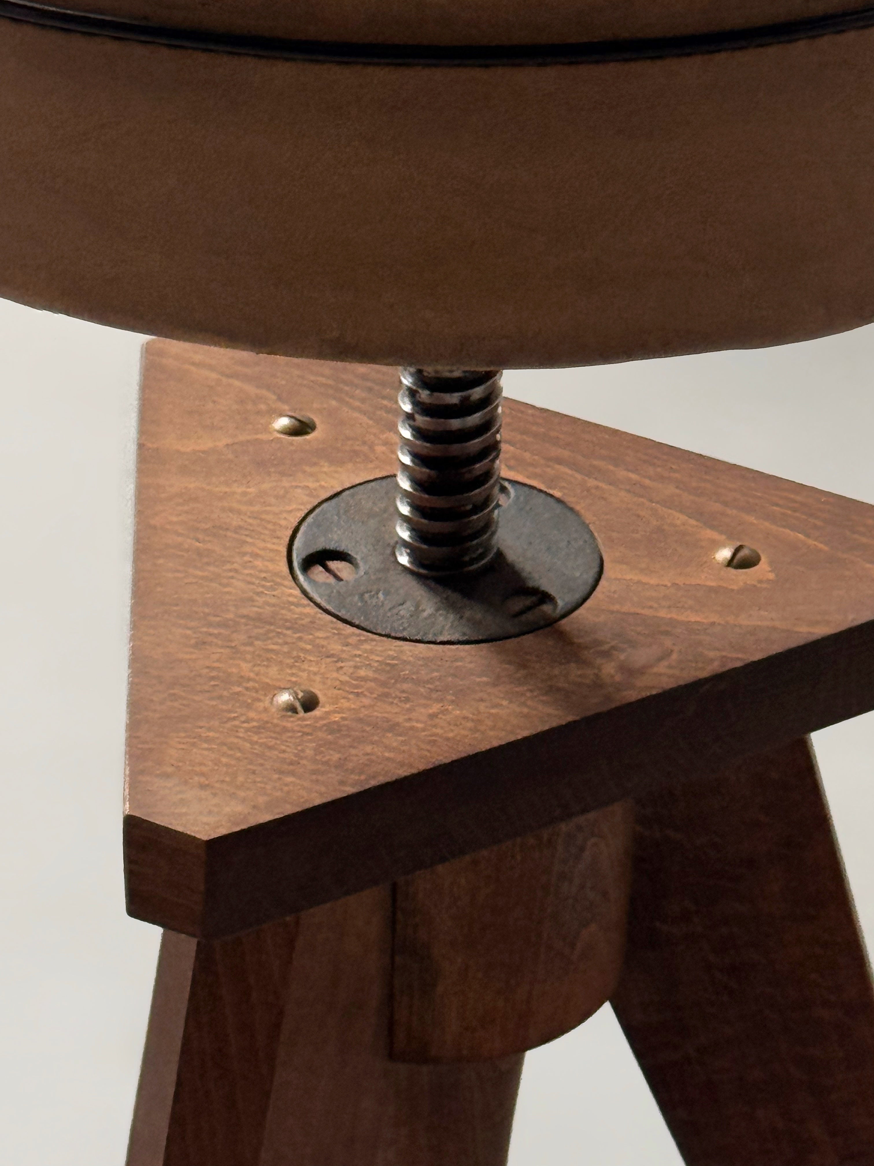 Tripod Adjustable Stool, France 1950s