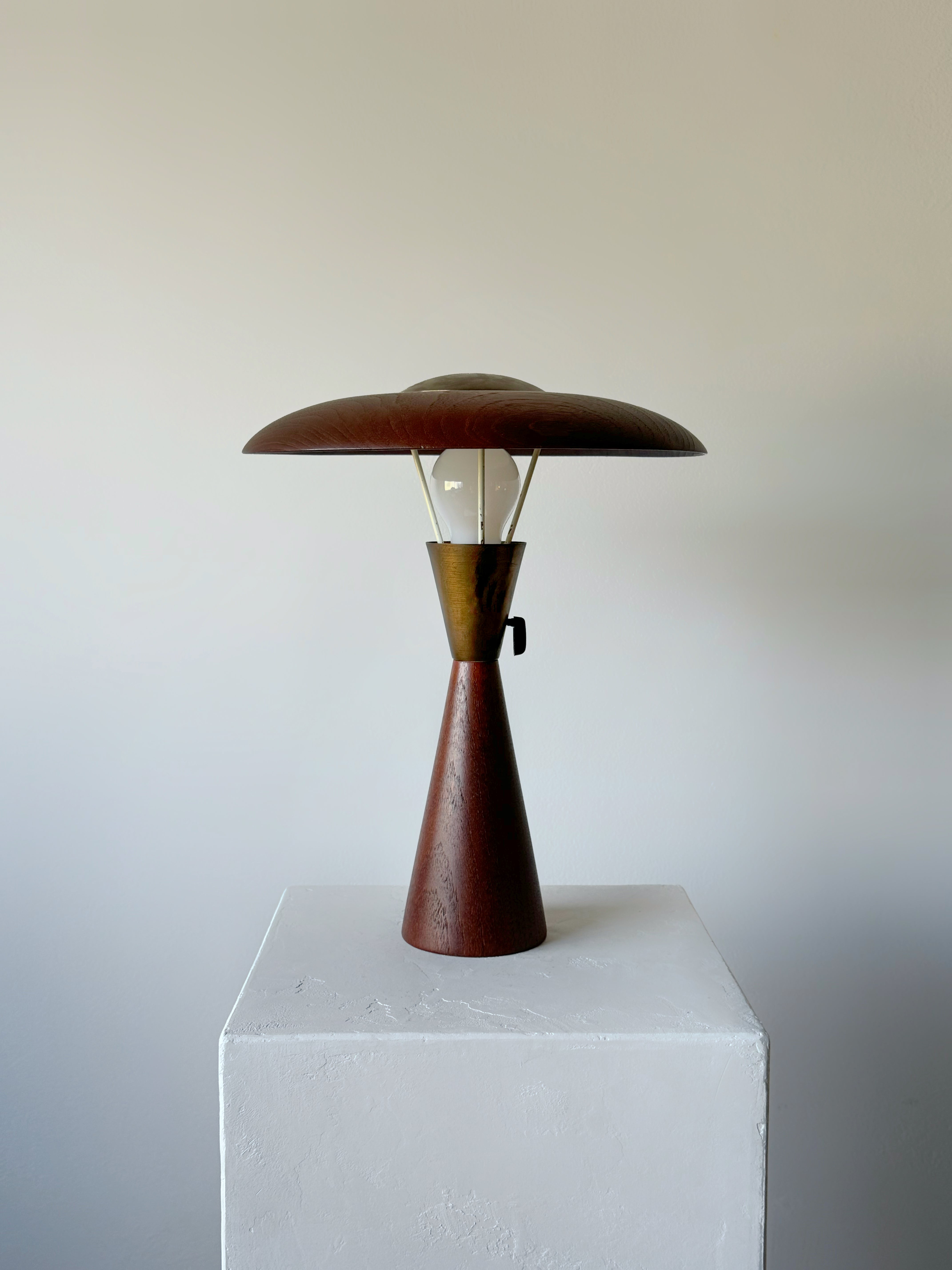 Solid Teak Shade Lamp 1960s