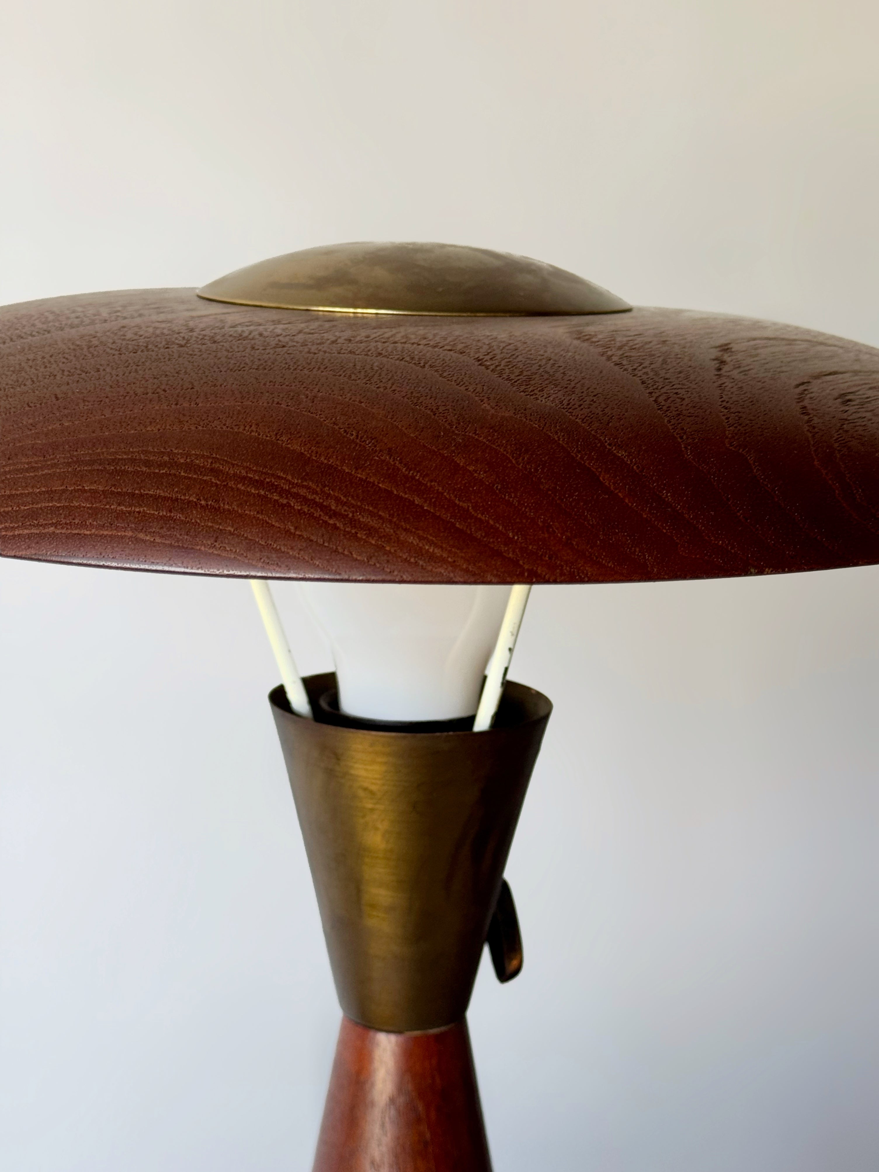 Solid Teak Shade Lamp 1960s