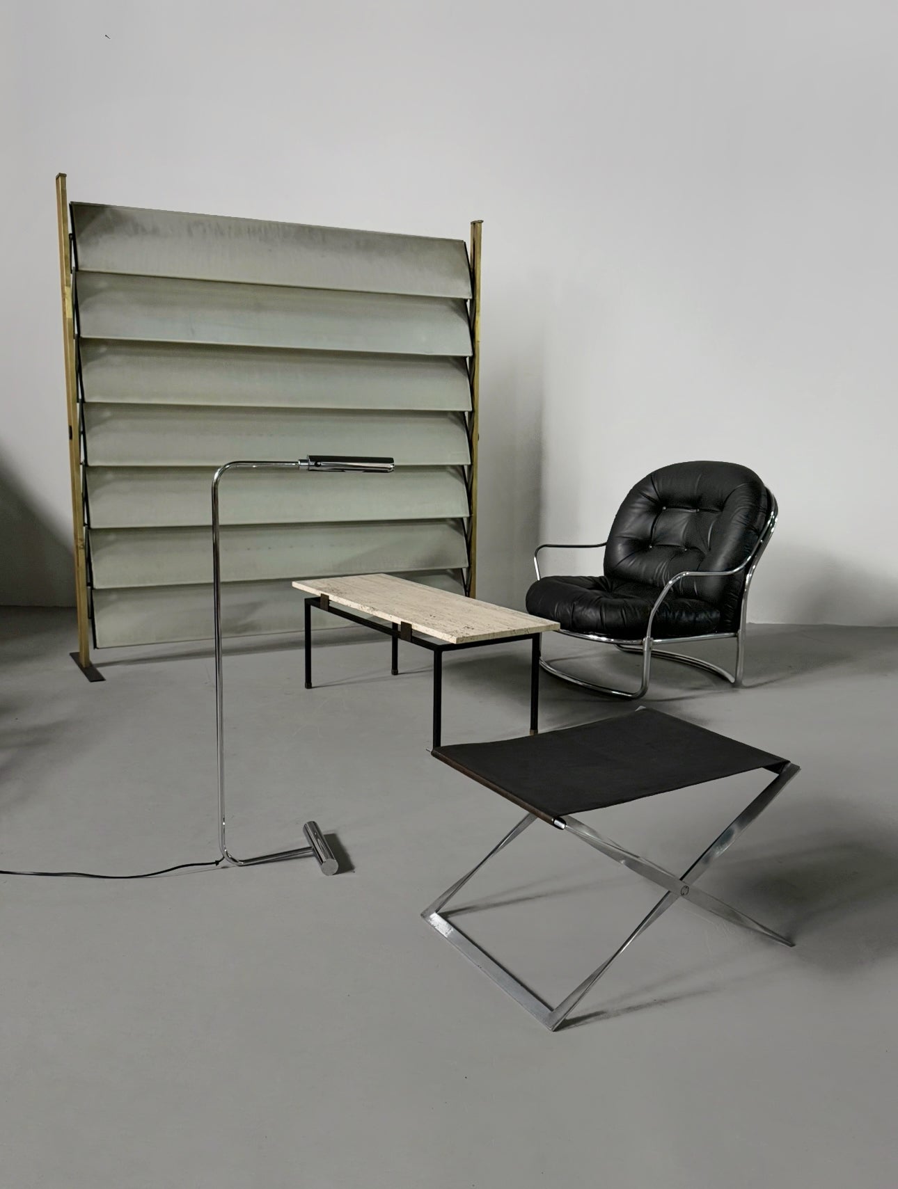 "915" Black Leather Armchair & Ottoman by Carlo de Carli, Italy 1960s