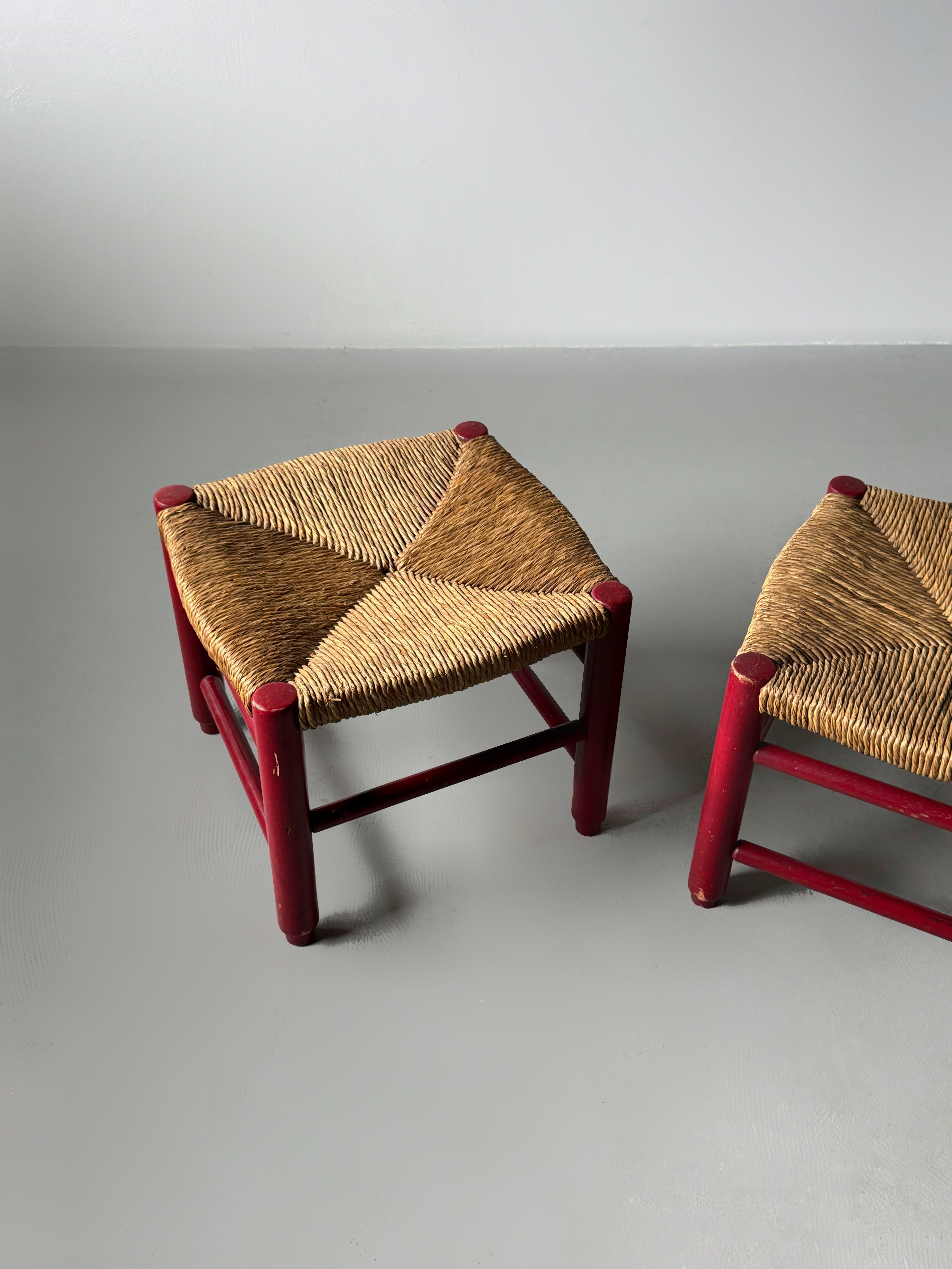 Set of 2 French Rush Stools