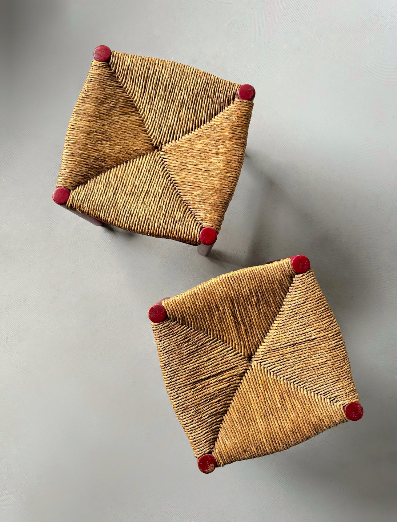 Set of 2 French Rush Stools