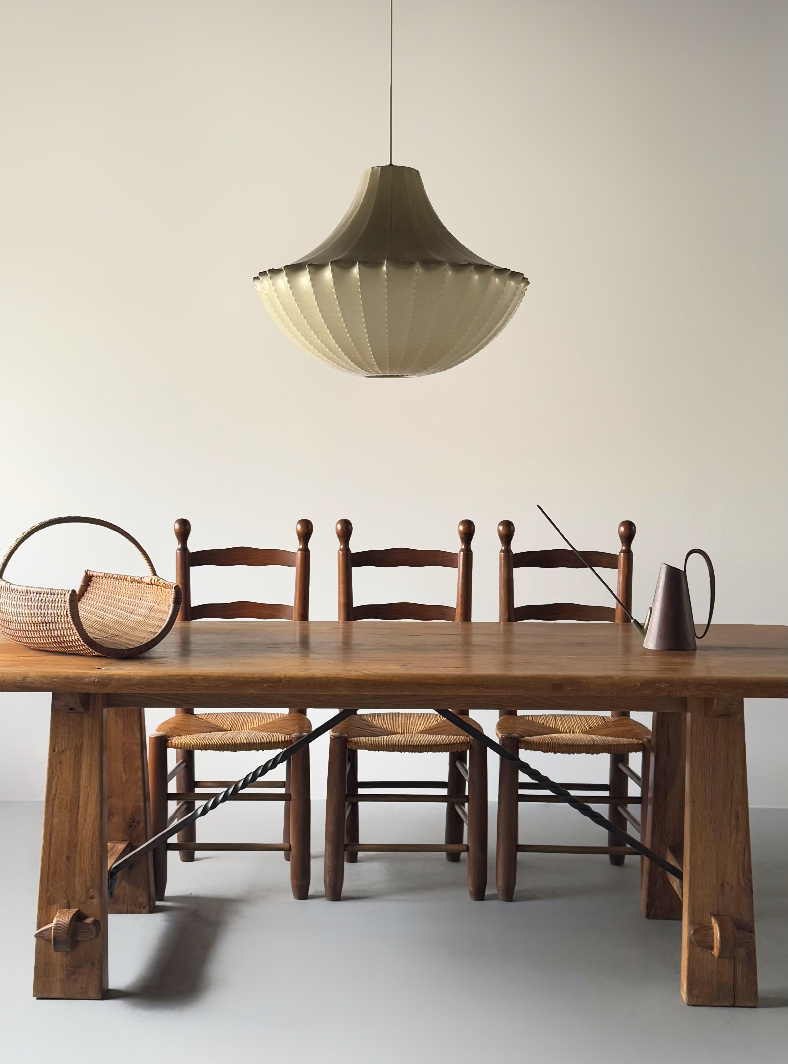 Brutalist Large French oak Dining Table 1950s