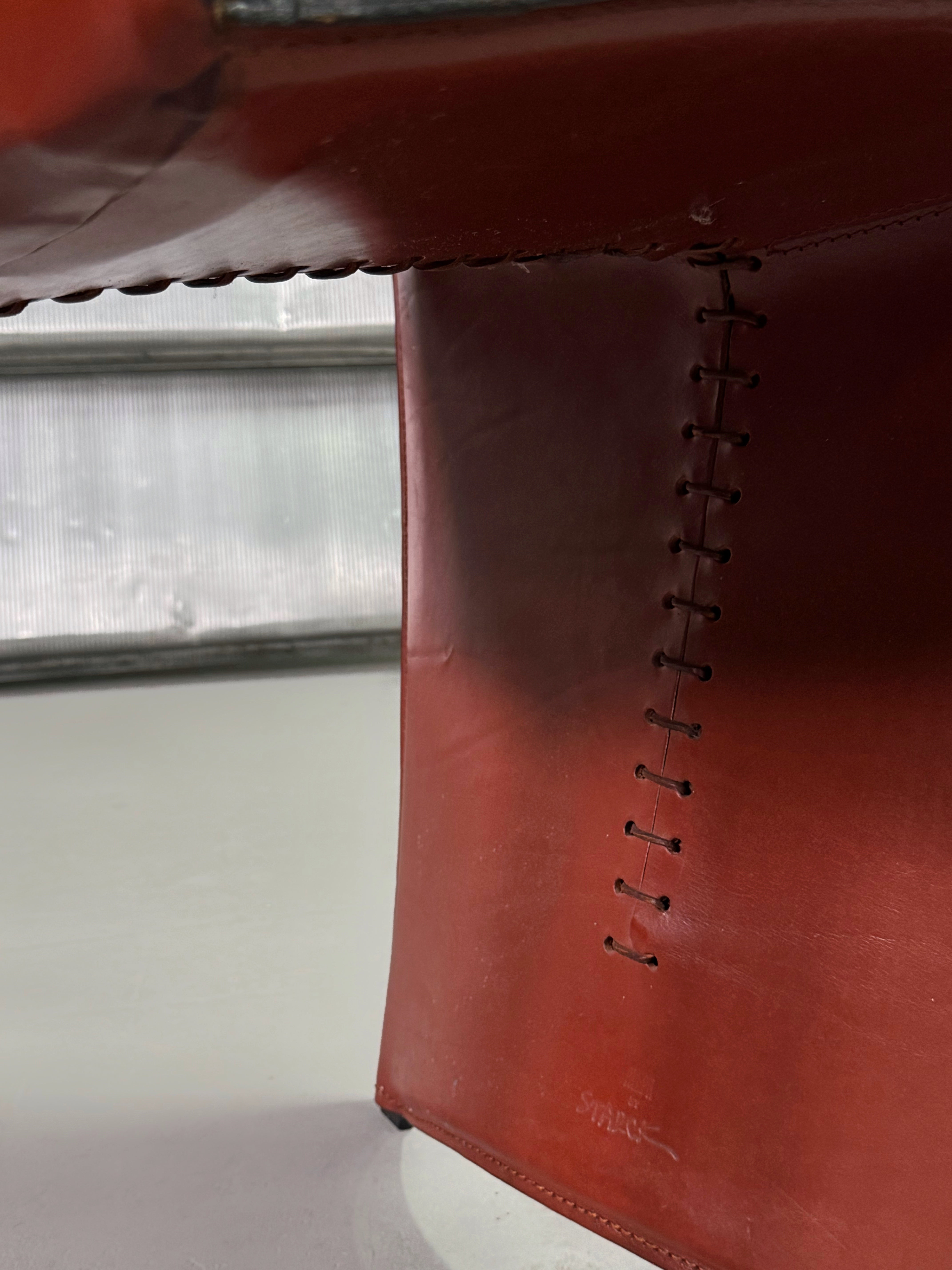 "Ed Archer" Leather and Polished Aluminum Chair by Philippe Starck for Driade