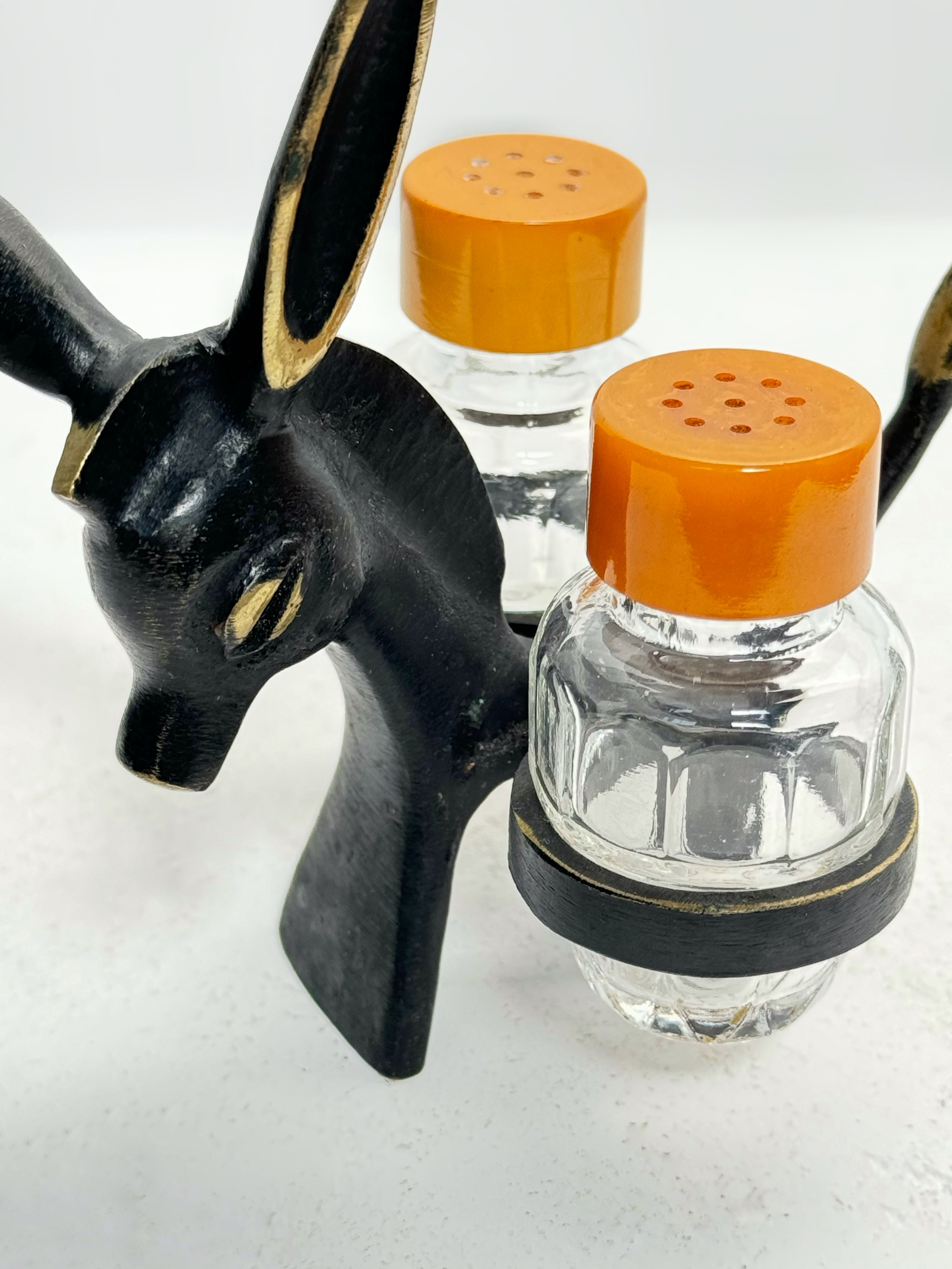 Donkey Salt and Pepper Shaker Set by Walter Bosse for Hertha Baller, Austria 1950s