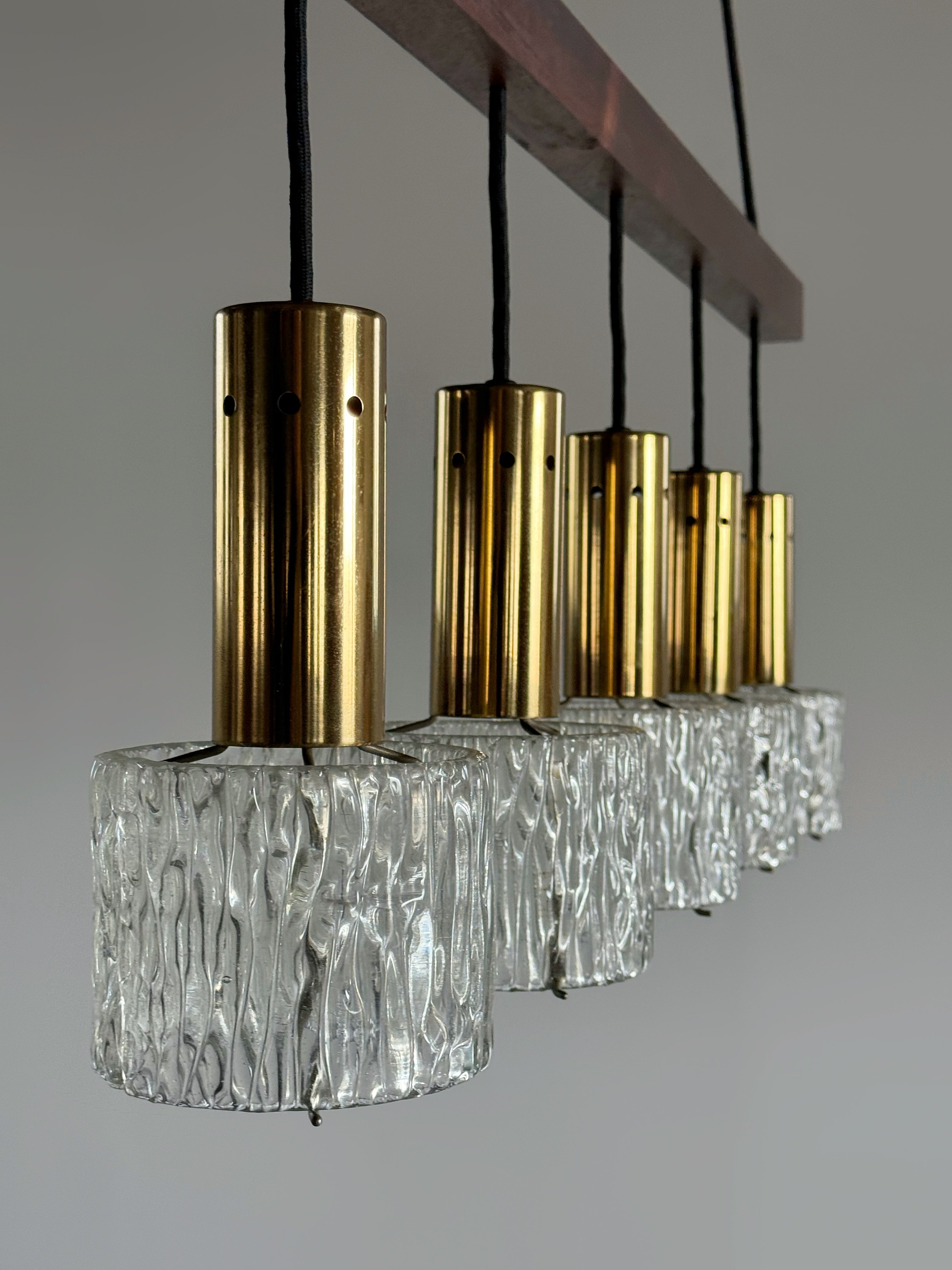 Carl Fagerlund Brass & Crystal Pendant Lamp