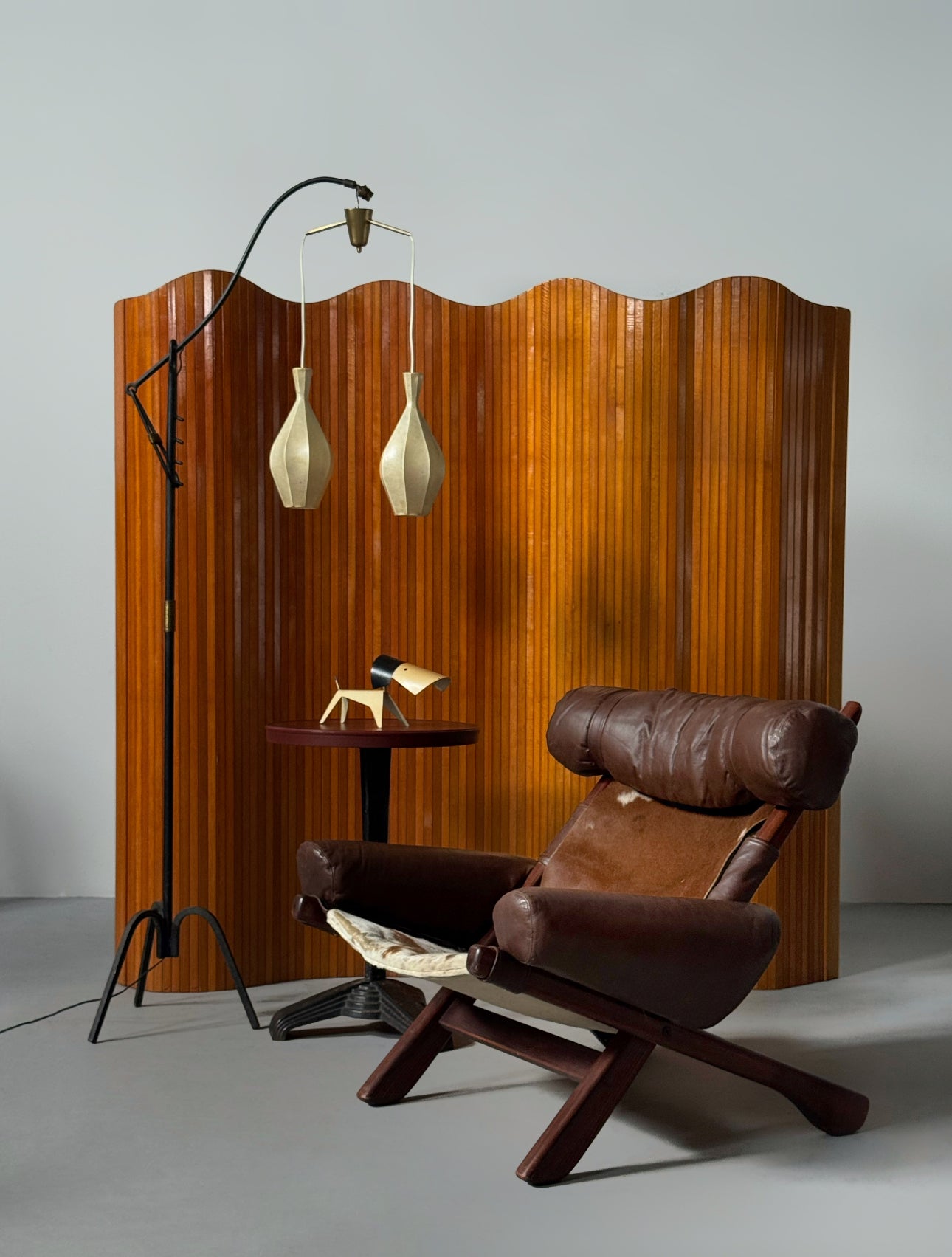 French Rolling Wood Screen from Manufrance St.Etienne 1950s