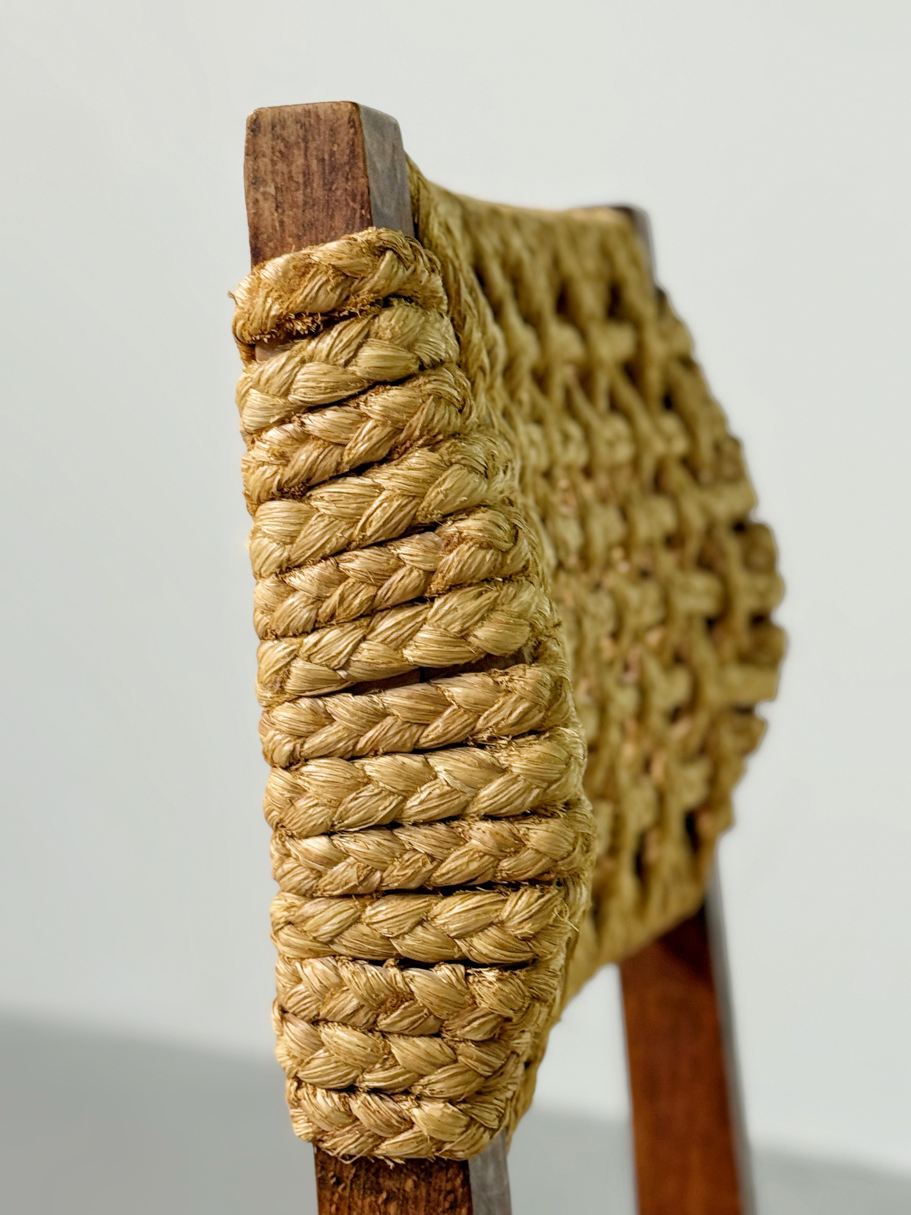 Rope Dining Chair by Adrien Audoux & Frida Minet for Vibo Vesoul France 1960s