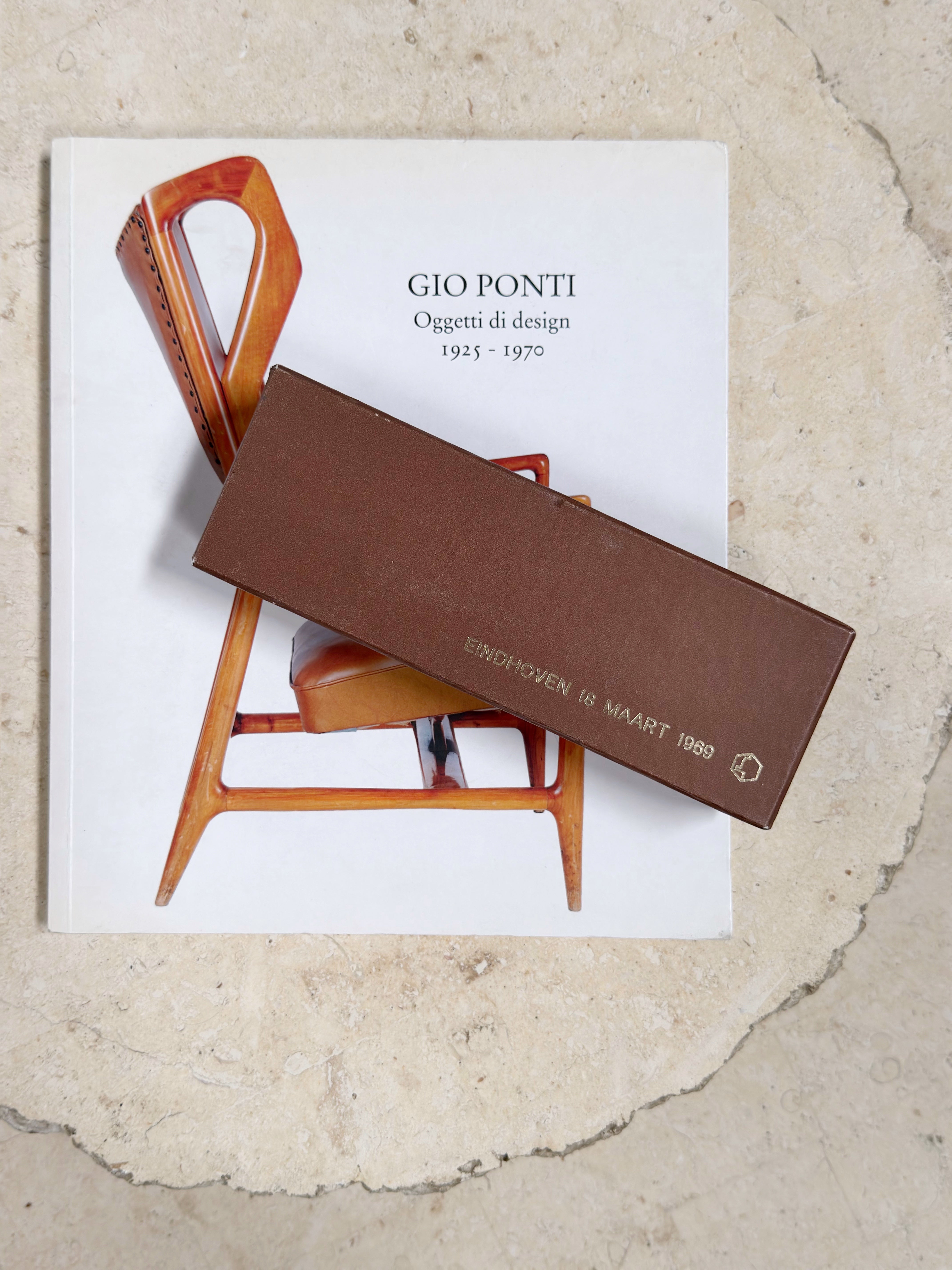 Gio Ponti for Ceramic Joo Ceramic and Brass Pen Tray, 1969