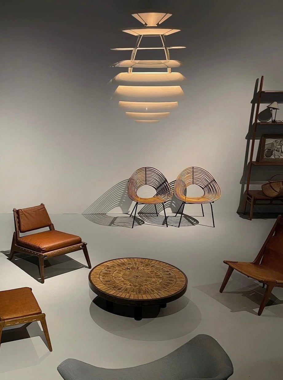 Spiral rattan chair by H. Broekhuizen