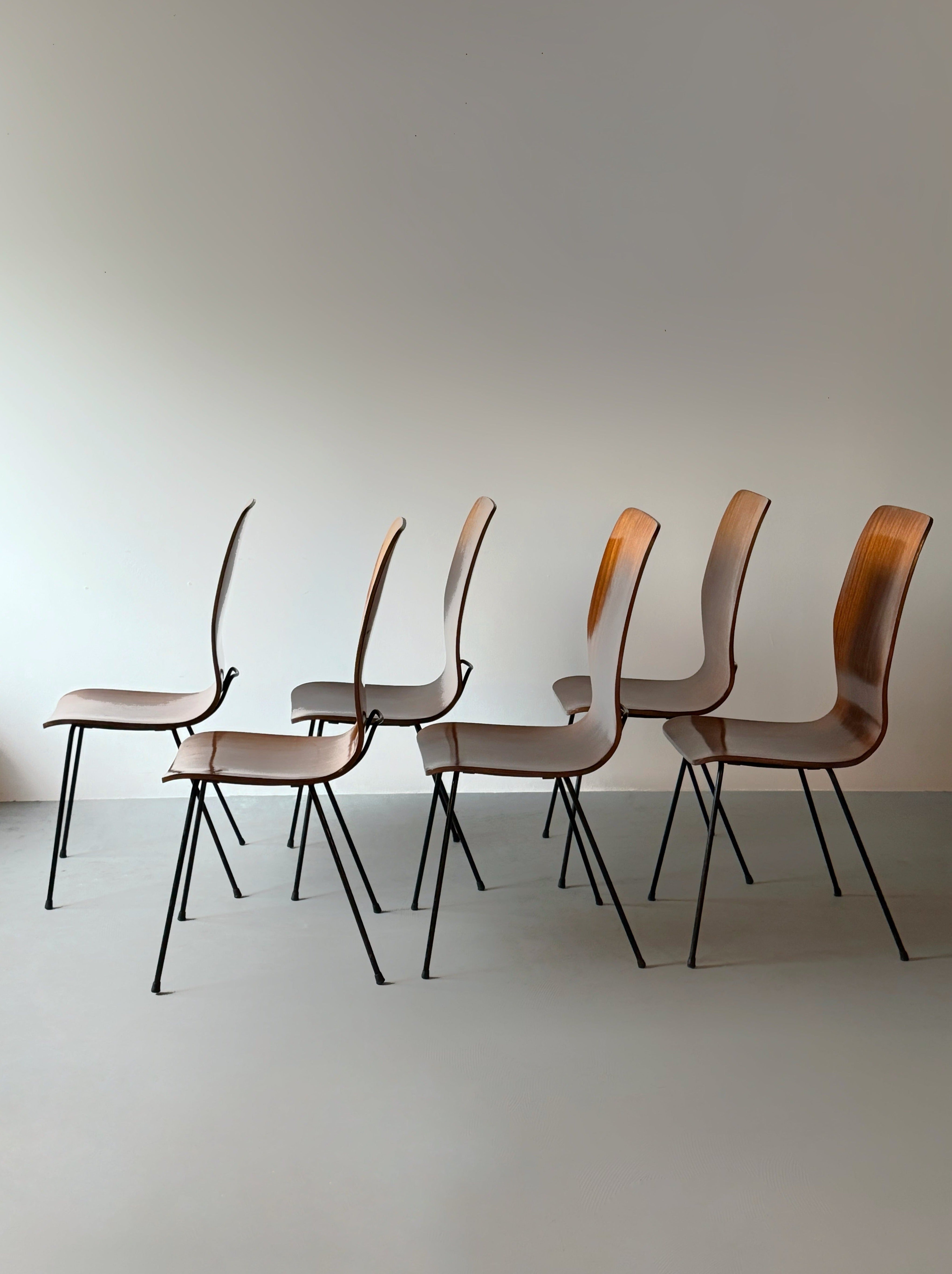 Mid-Century Dining Chairs by Carlo Ratti, Italy 1960s