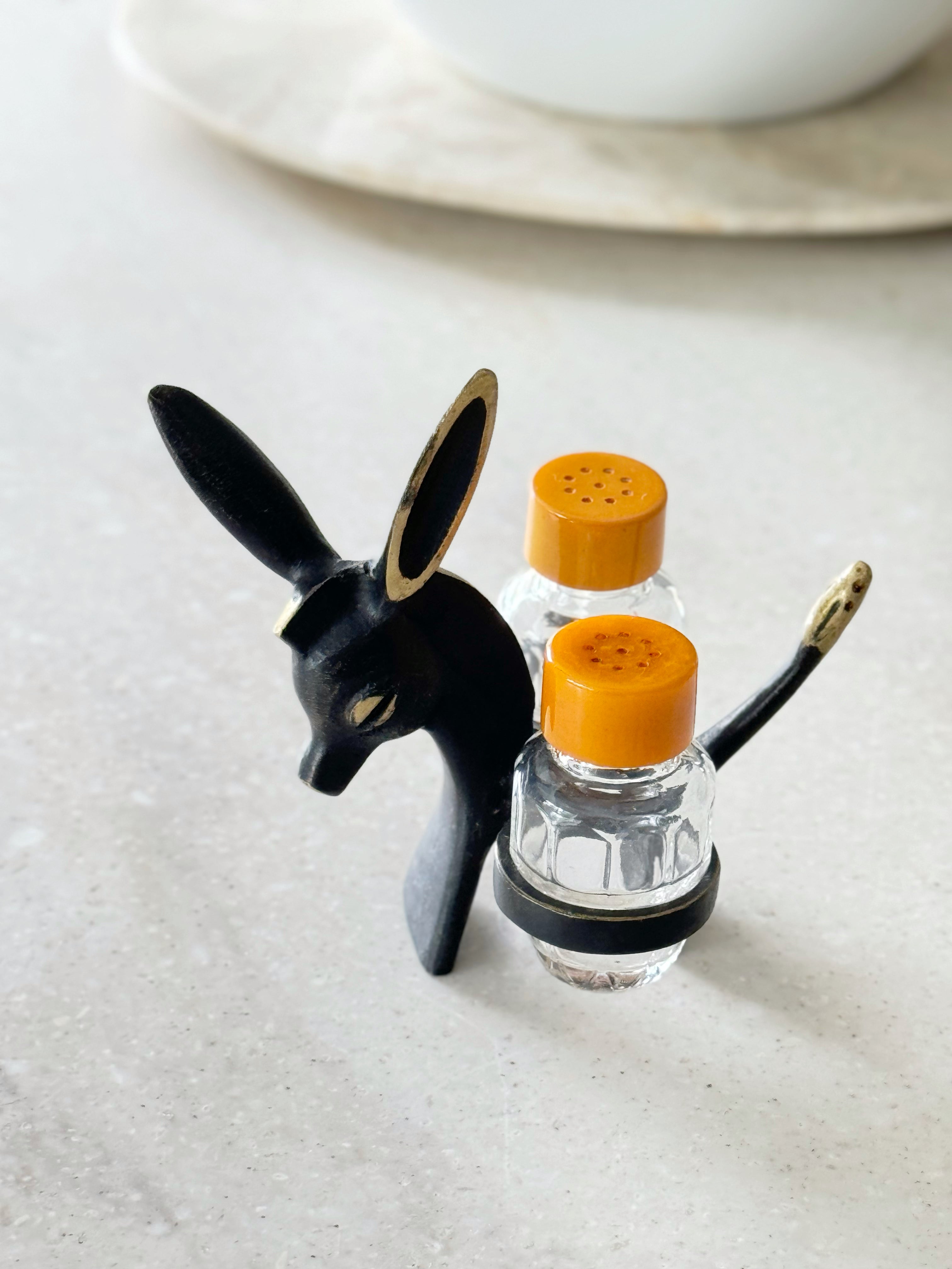 Donkey Salt and Pepper Shaker Set by Walter Bosse for Hertha Baller, Austria 1950s