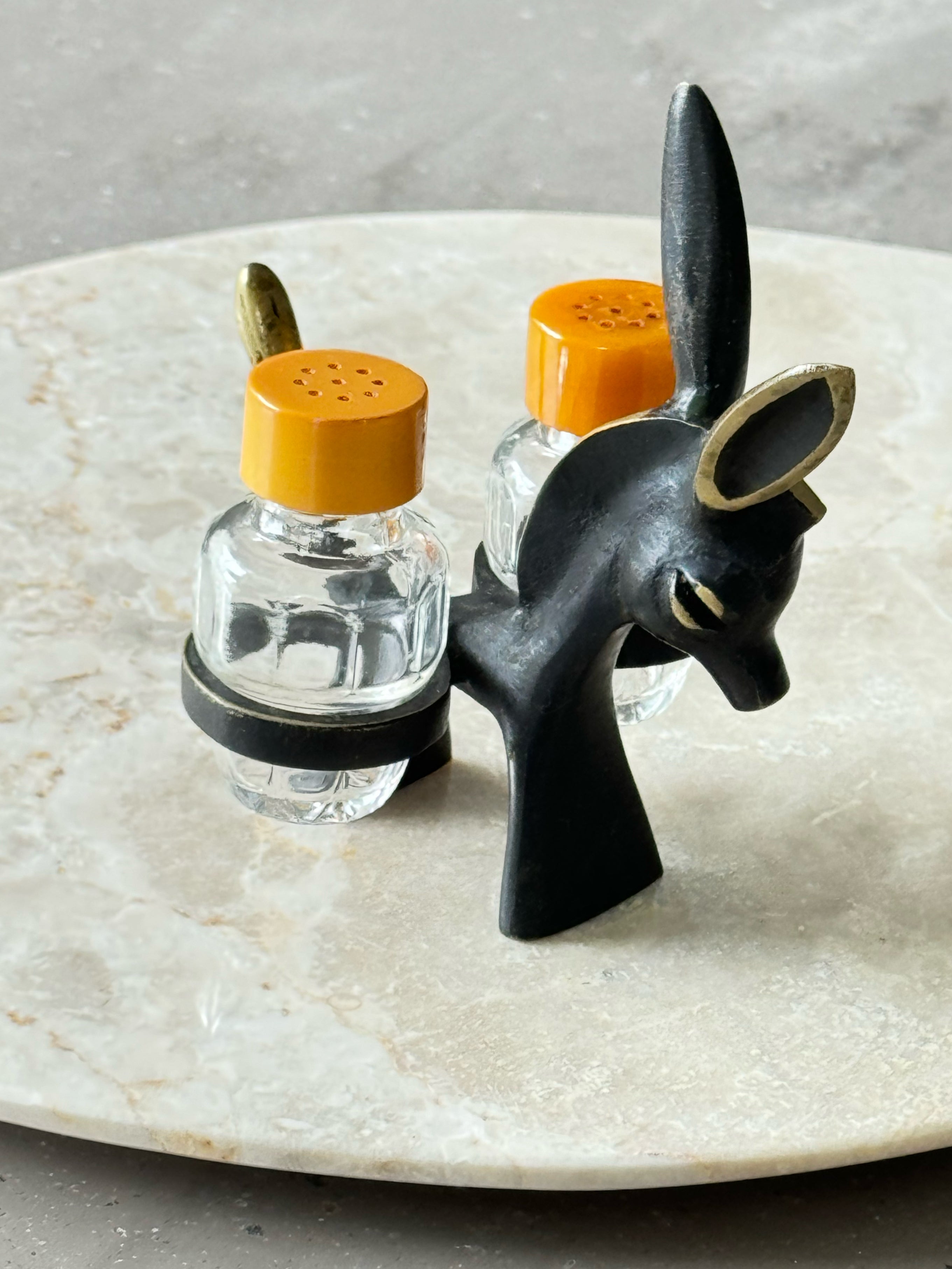 Donkey Salt and Pepper Shaker Set by Walter Bosse for Hertha Baller, Austria 1950s