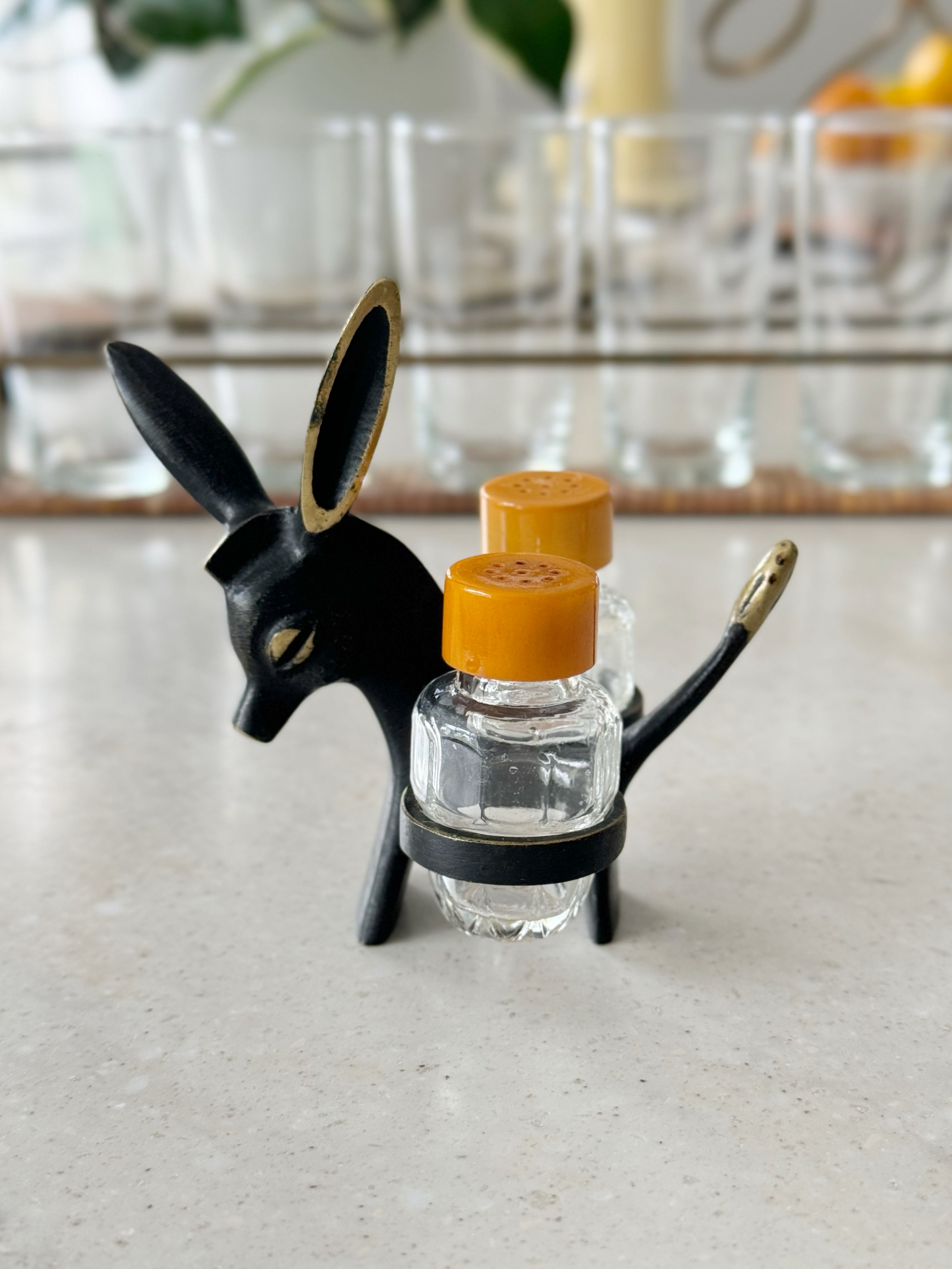 Donkey Salt and Pepper Shaker Set by Walter Bosse for Hertha Baller, Austria 1950s