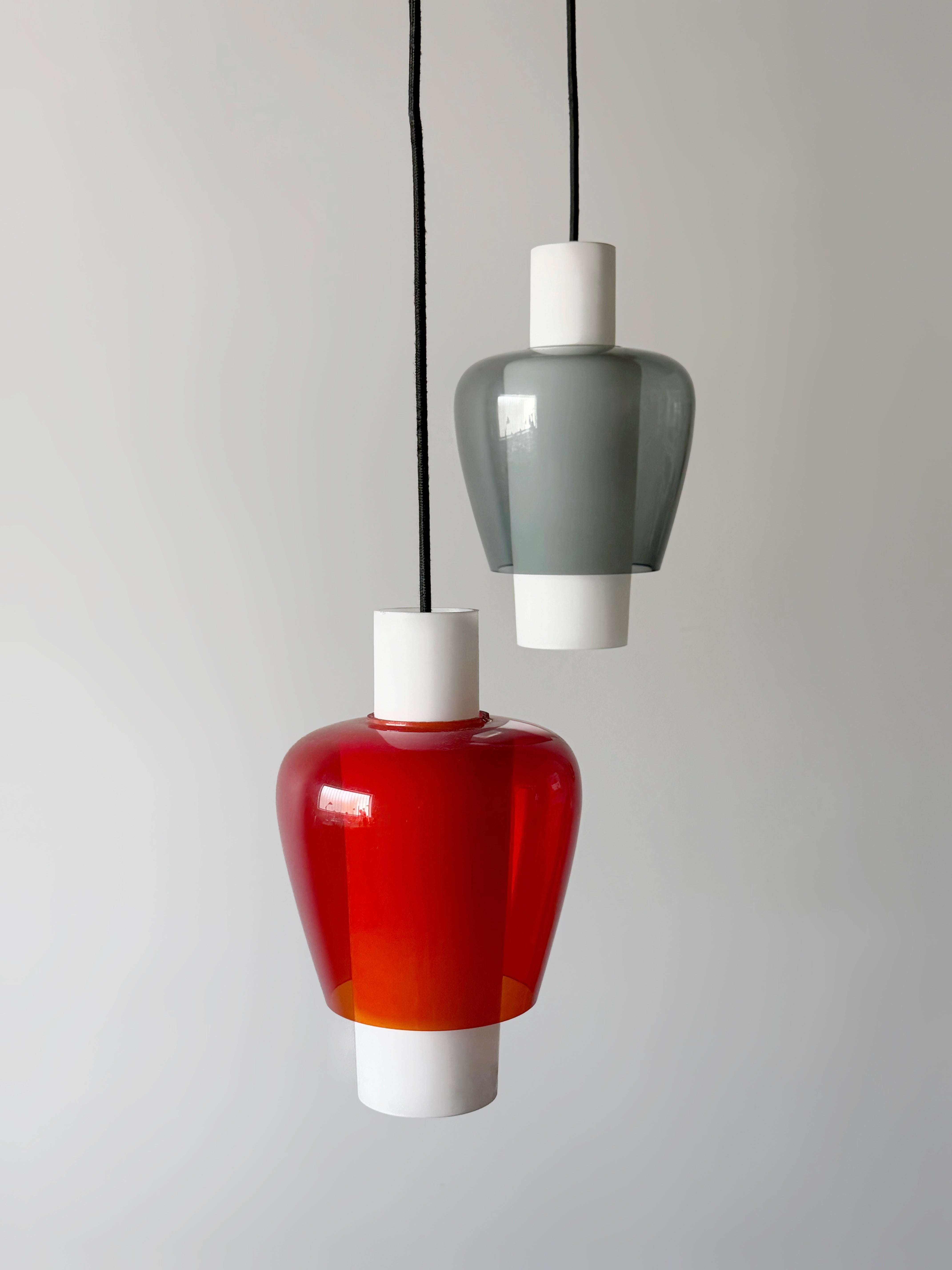 Two Glass ‘Suomi’ Pendants by Tapio Wirkkala, Finland 1950s