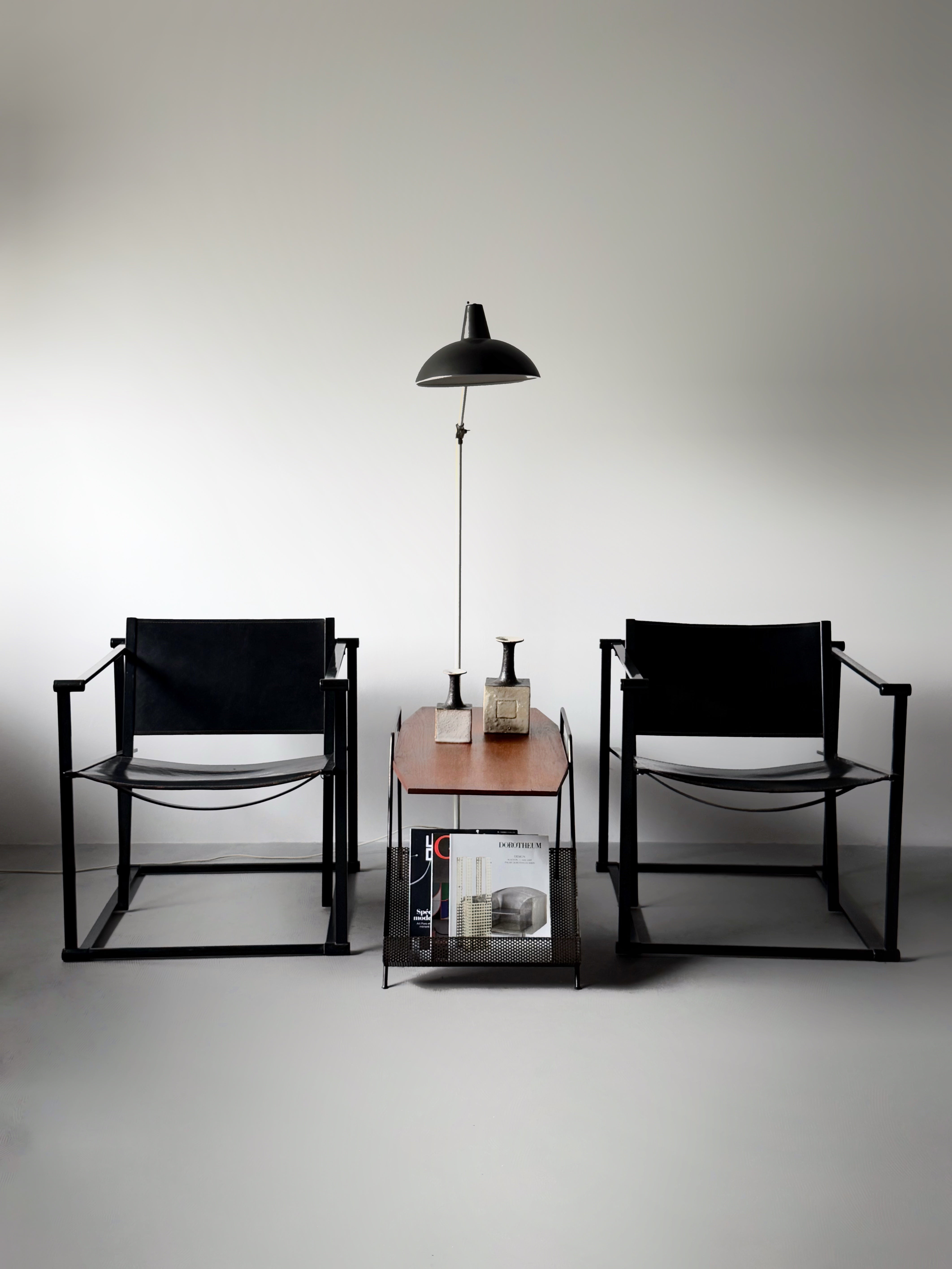 Steel and Leather FM62 Chair by Radboud Van Beekum for Pastoe, 1980s