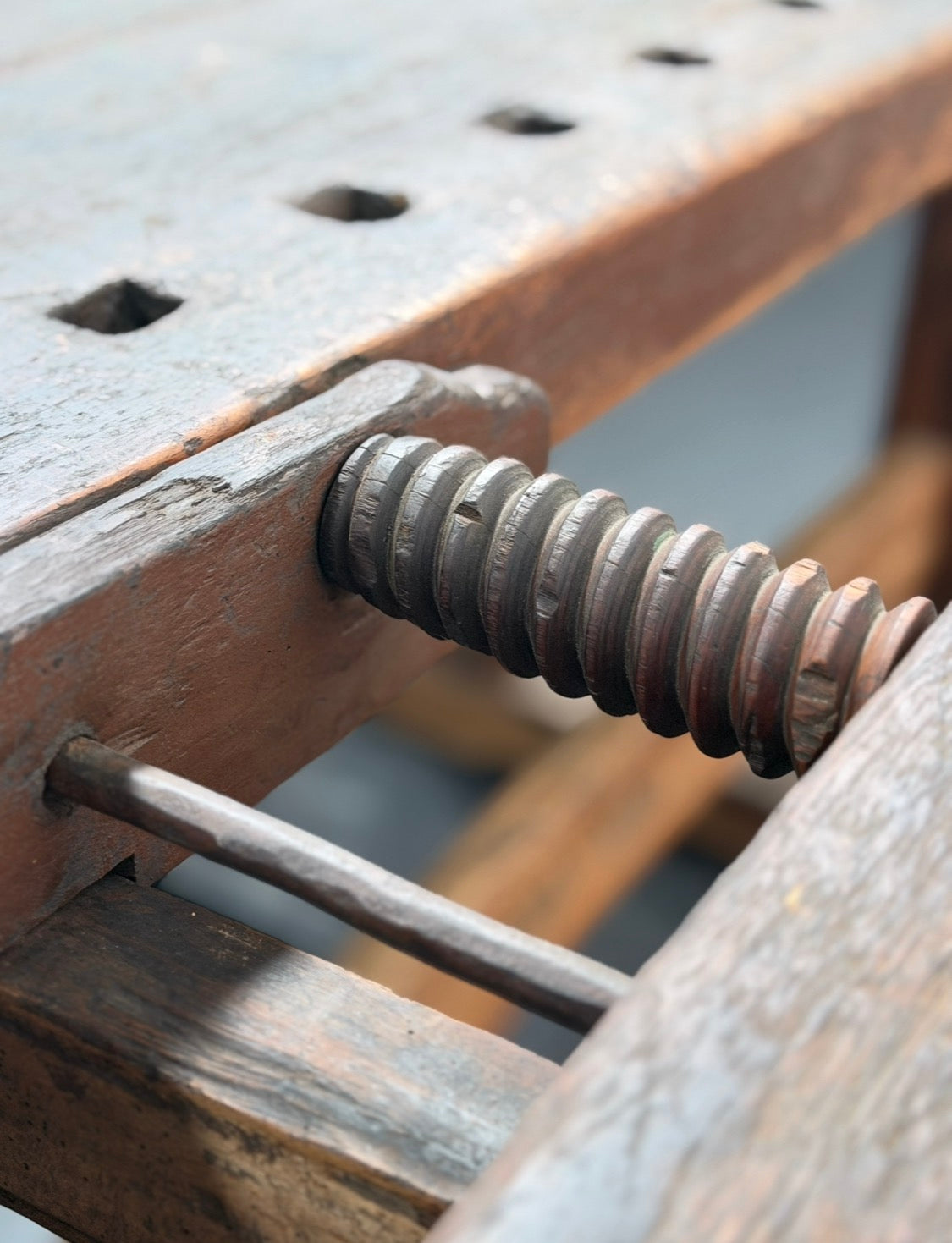 Carpenter’s Wooden Workbench with Original Patina, 1930s