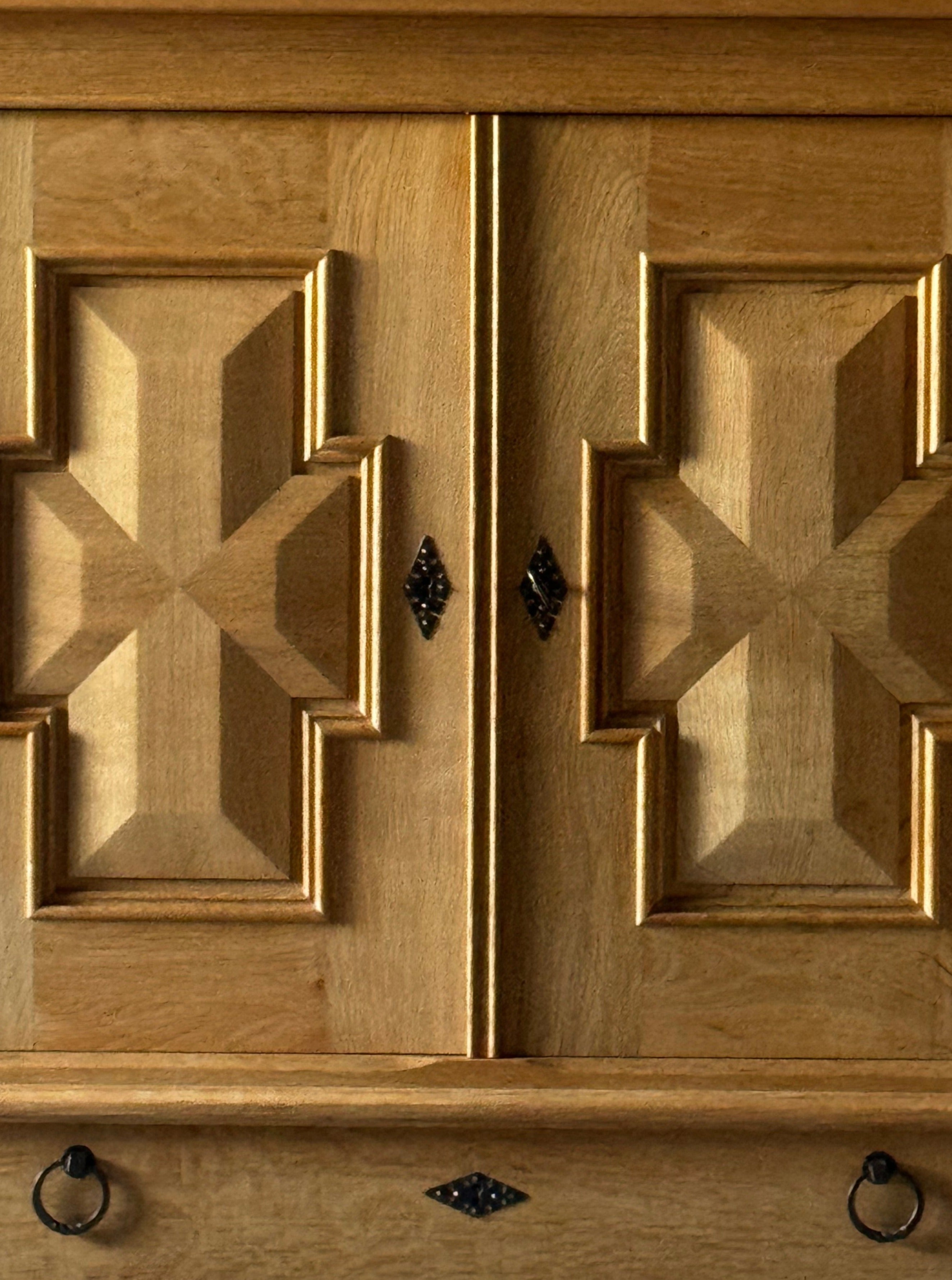 Sculptural Oak Cabinet by Henning Kjaernulf 1970s