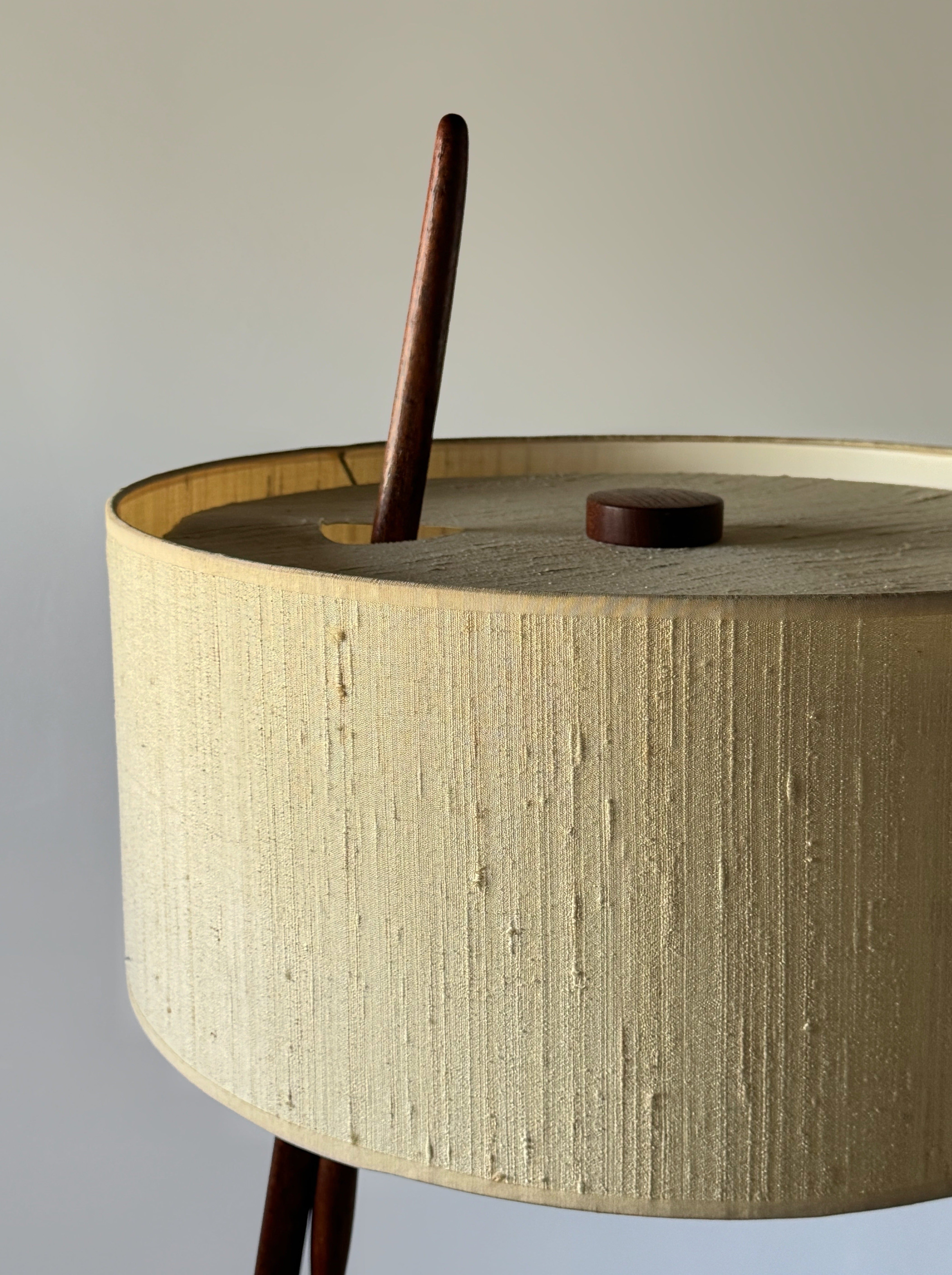 Vintage Adjustable Lampshade Floor Lamp 1950s