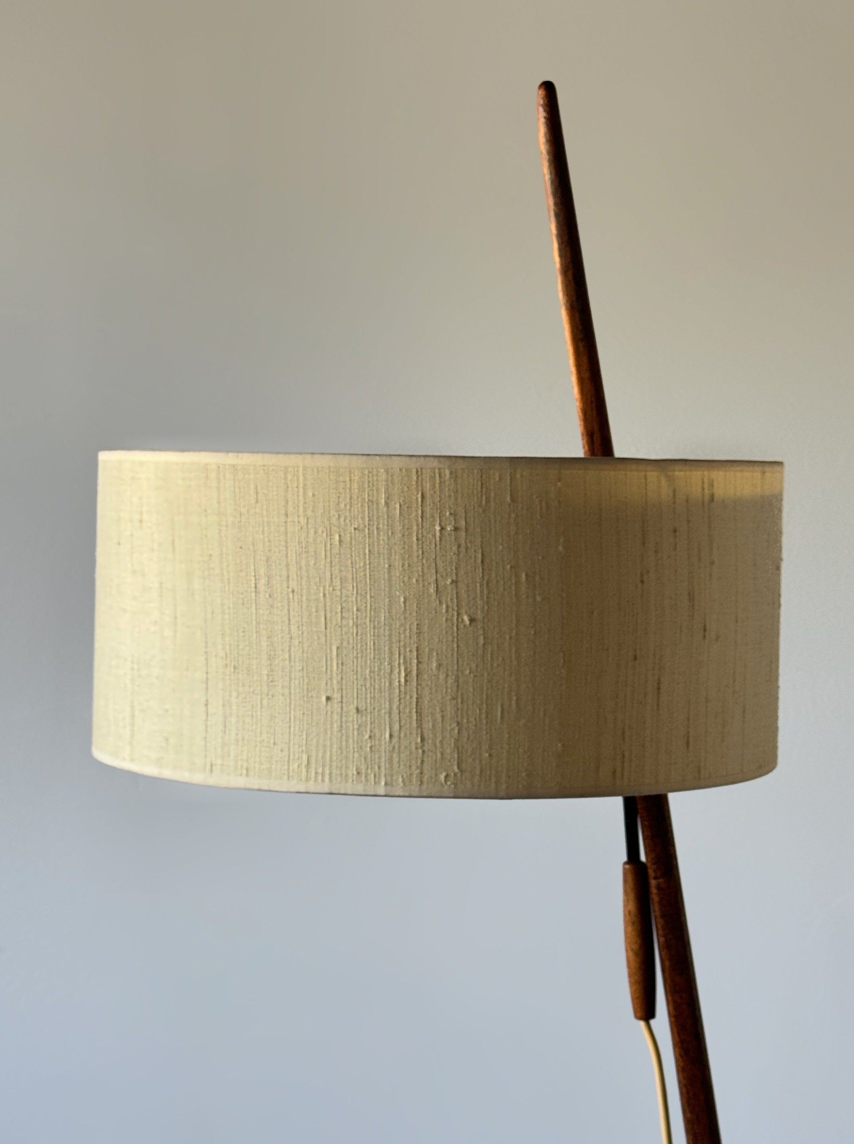 Vintage Adjustable Lampshade Floor Lamp 1950s