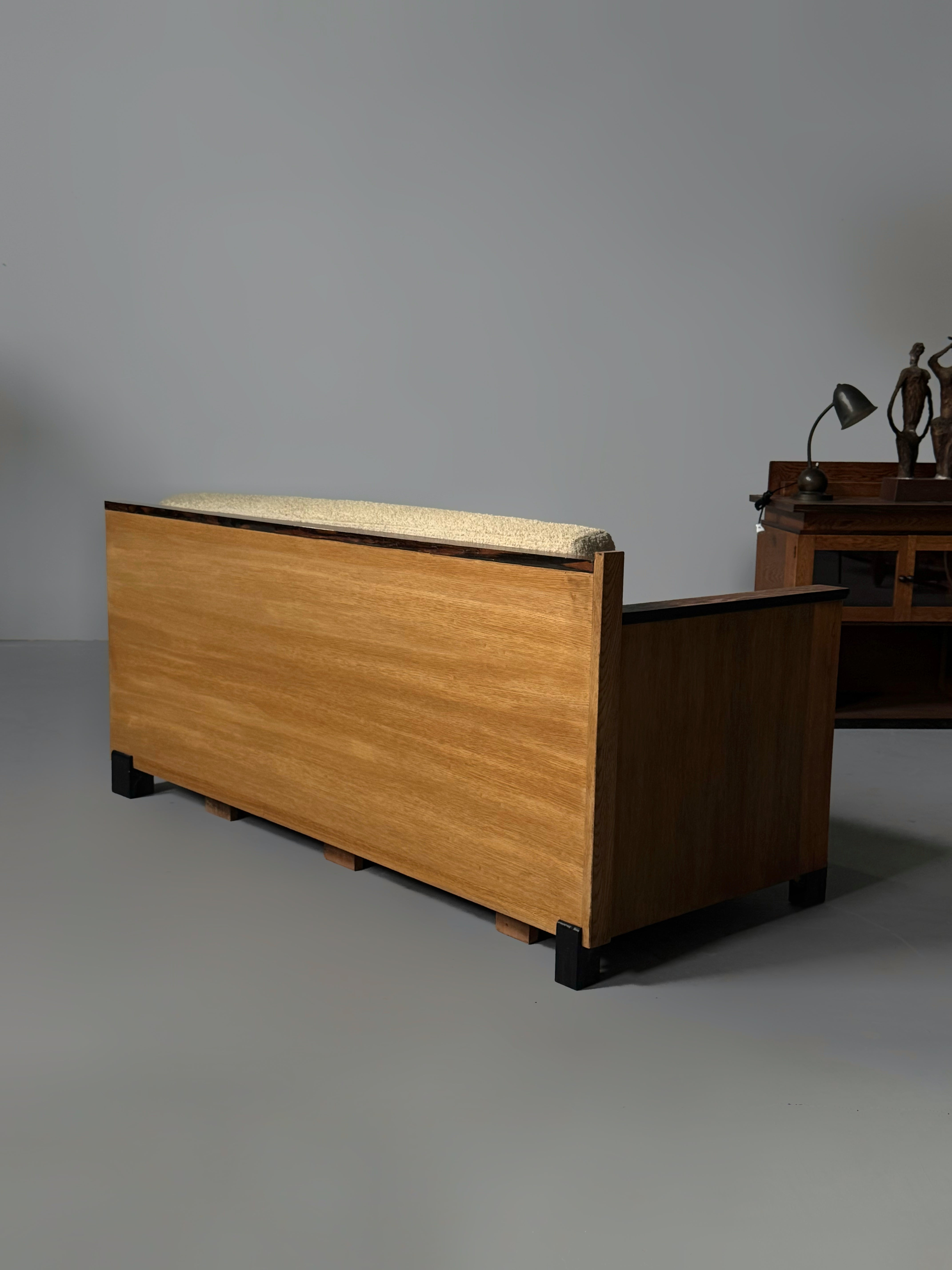 Oak Art Deco Modernist Sofa, 1920s