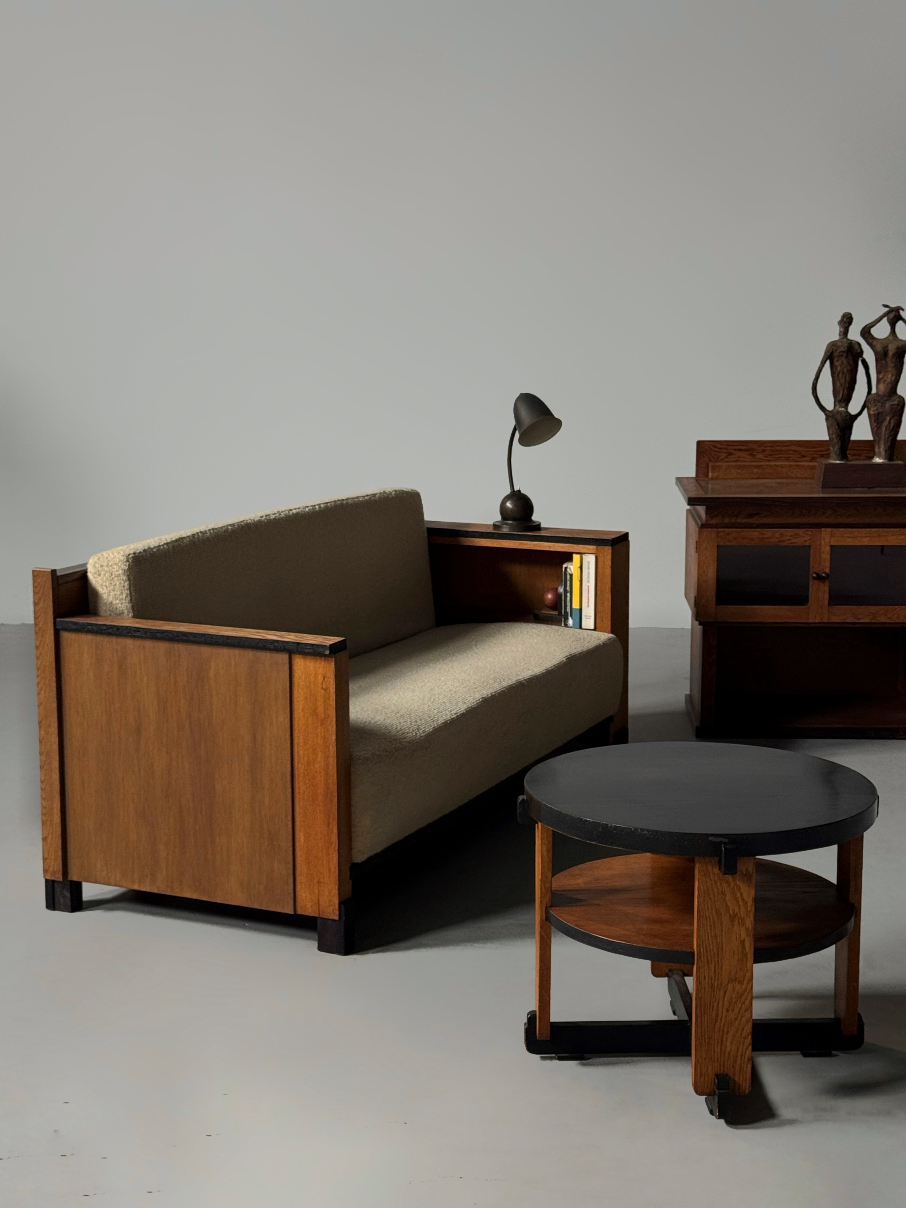 Oak Art Deco Modernist Sofa, 1920s