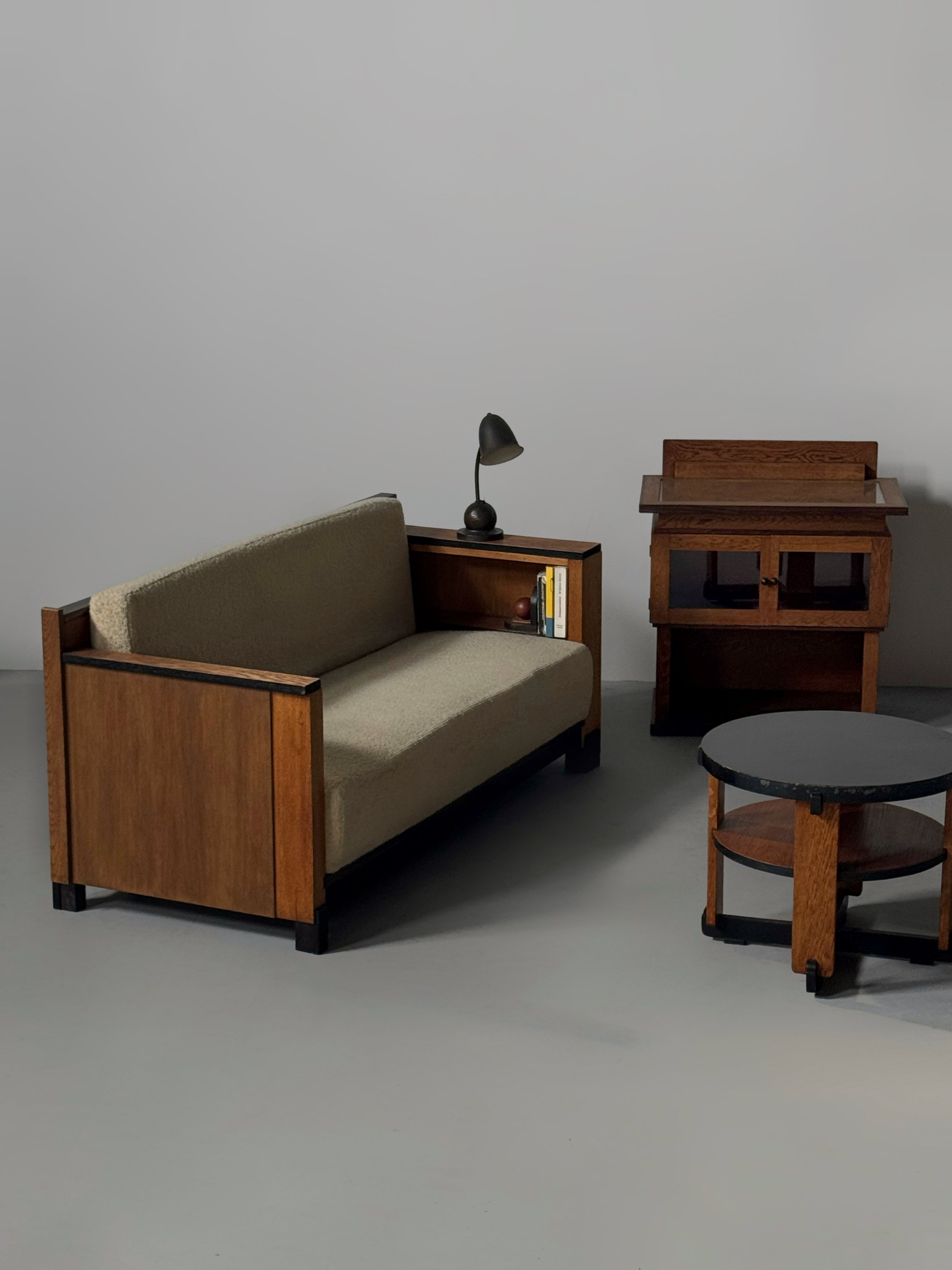 Oak Art Deco Modernist Sofa, 1920s