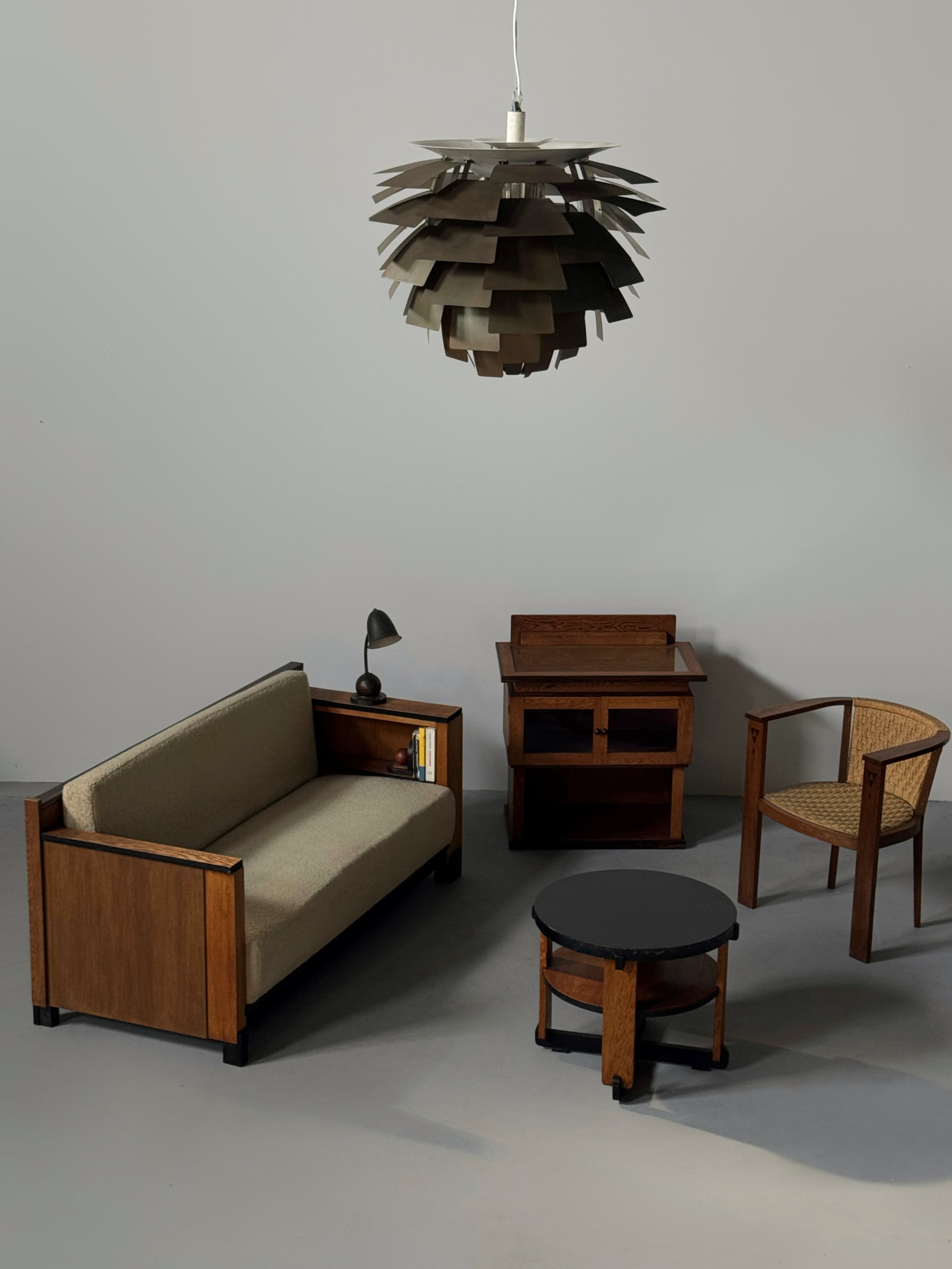 Oak Art Deco Modernist Sofa, 1920s