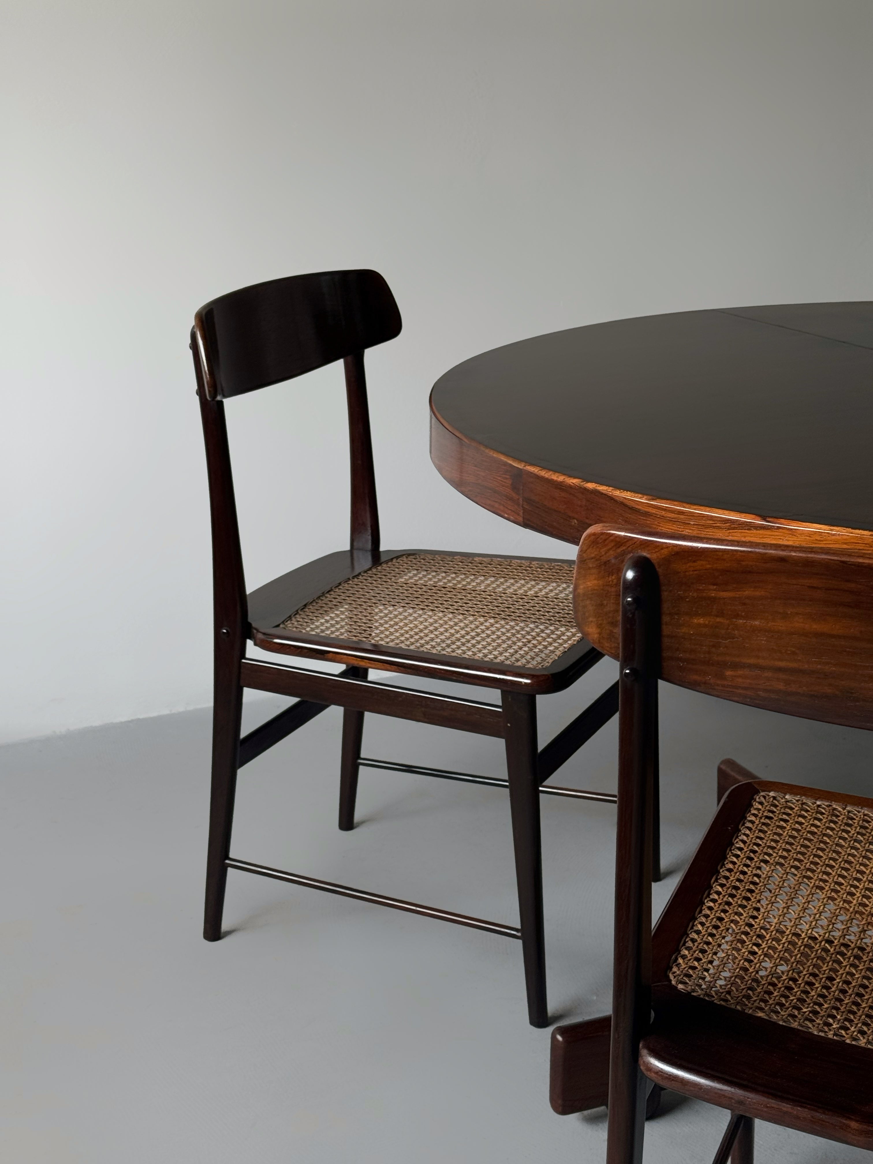 "Alex" Round Dining Table and ”Lucio” chairs by Sergio Rodrigues, Brazil 1960