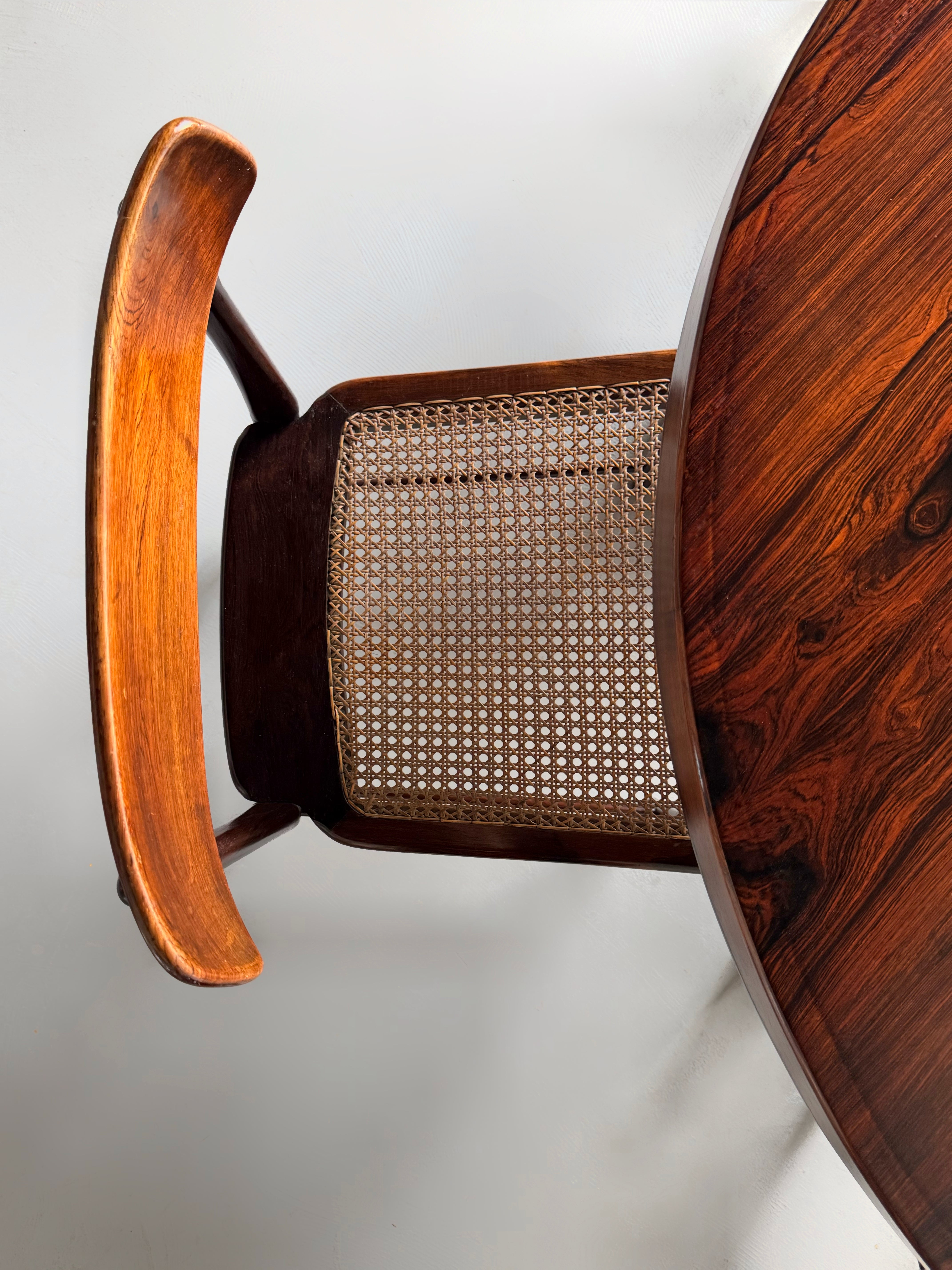 "Alex" Round Dining Table and ”Lucio” chairs by Sergio Rodrigues, Brazil 1960