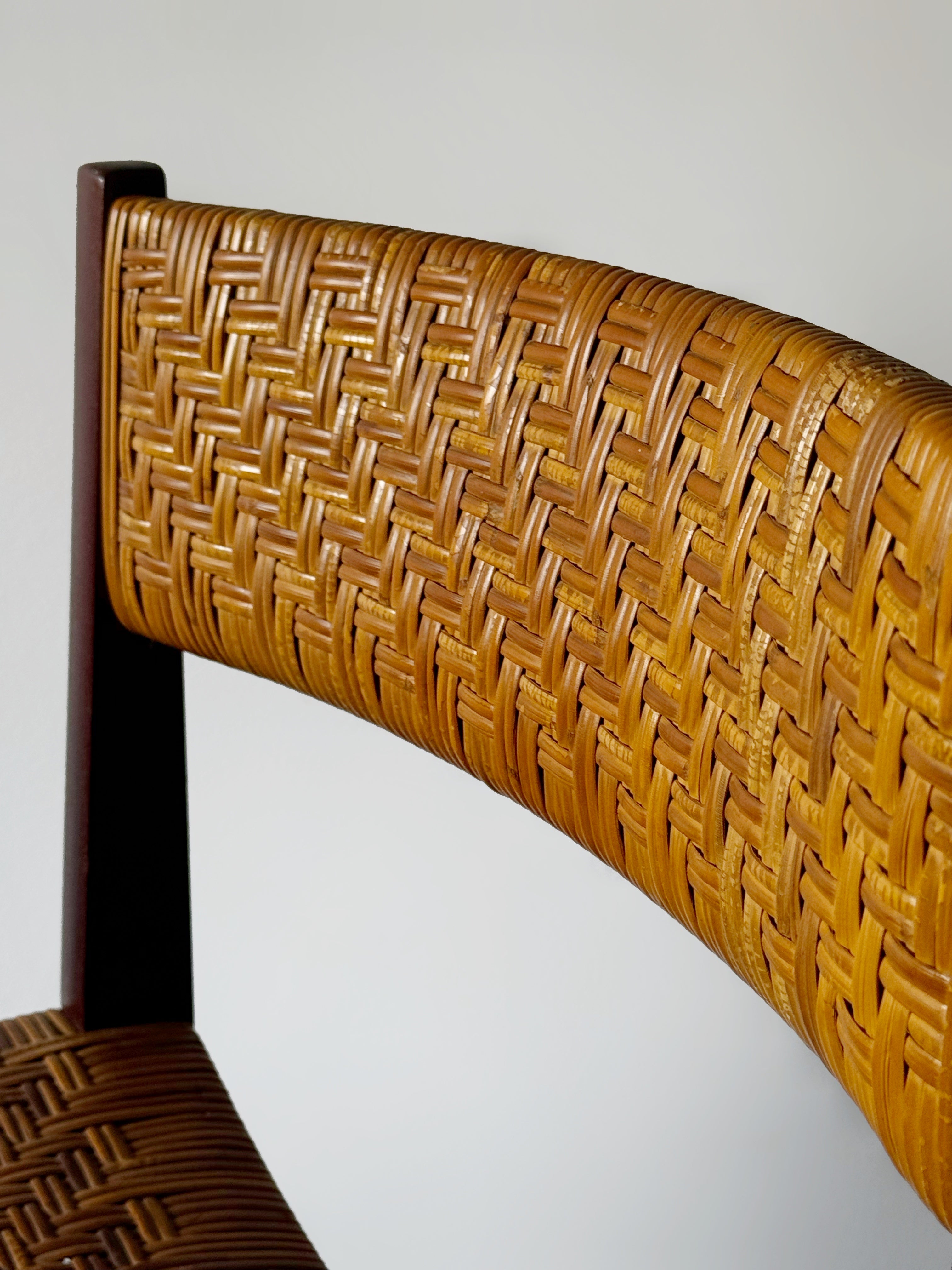 Model 351 dining chair in teak with cane by Peter Hvidt & Orla Mølgaard-Nielsen for Søborg Møbelfabrik