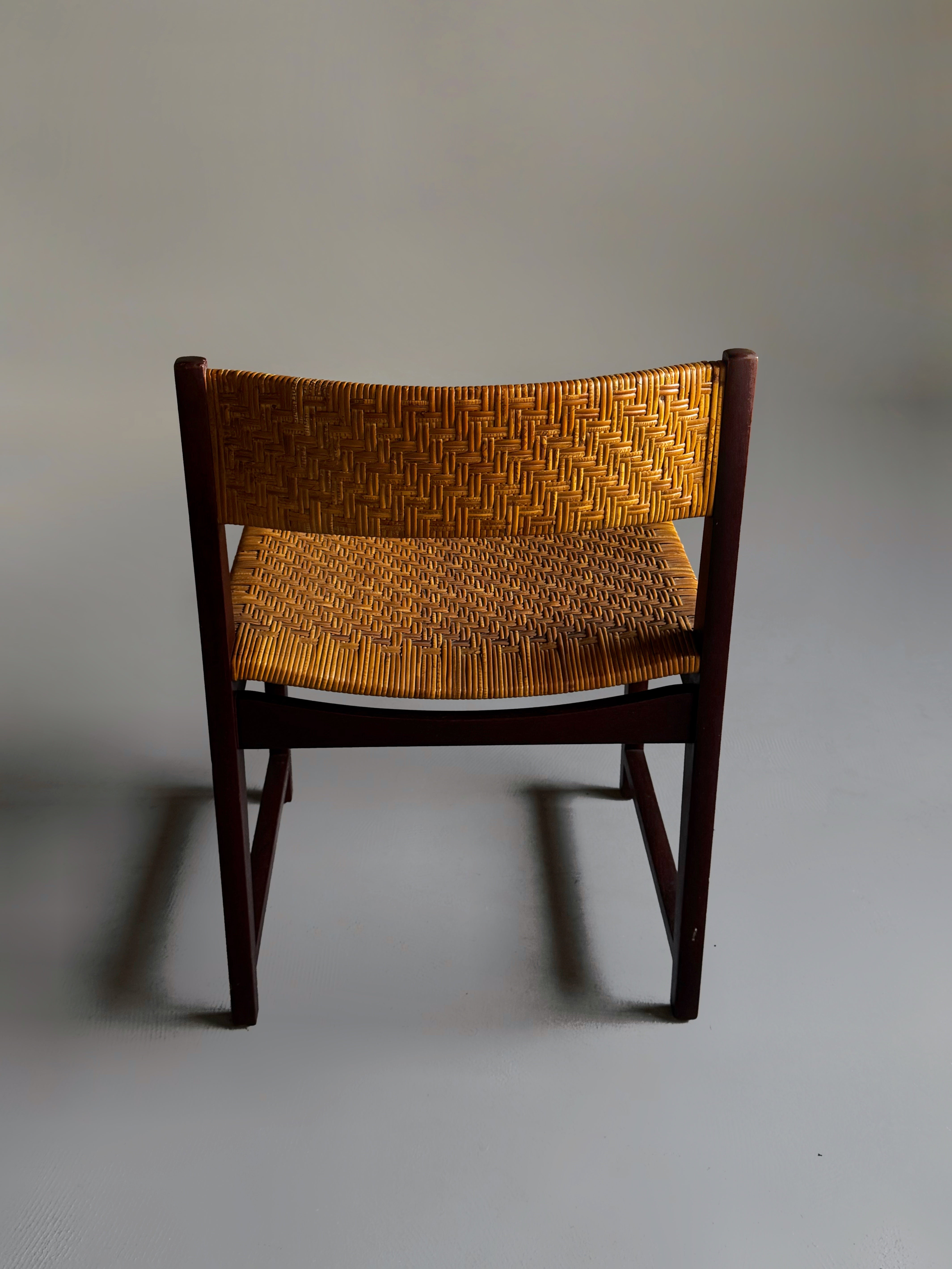 Model 351 dining chair in teak with cane by Peter Hvidt & Orla Mølgaard-Nielsen for Søborg Møbelfabrik