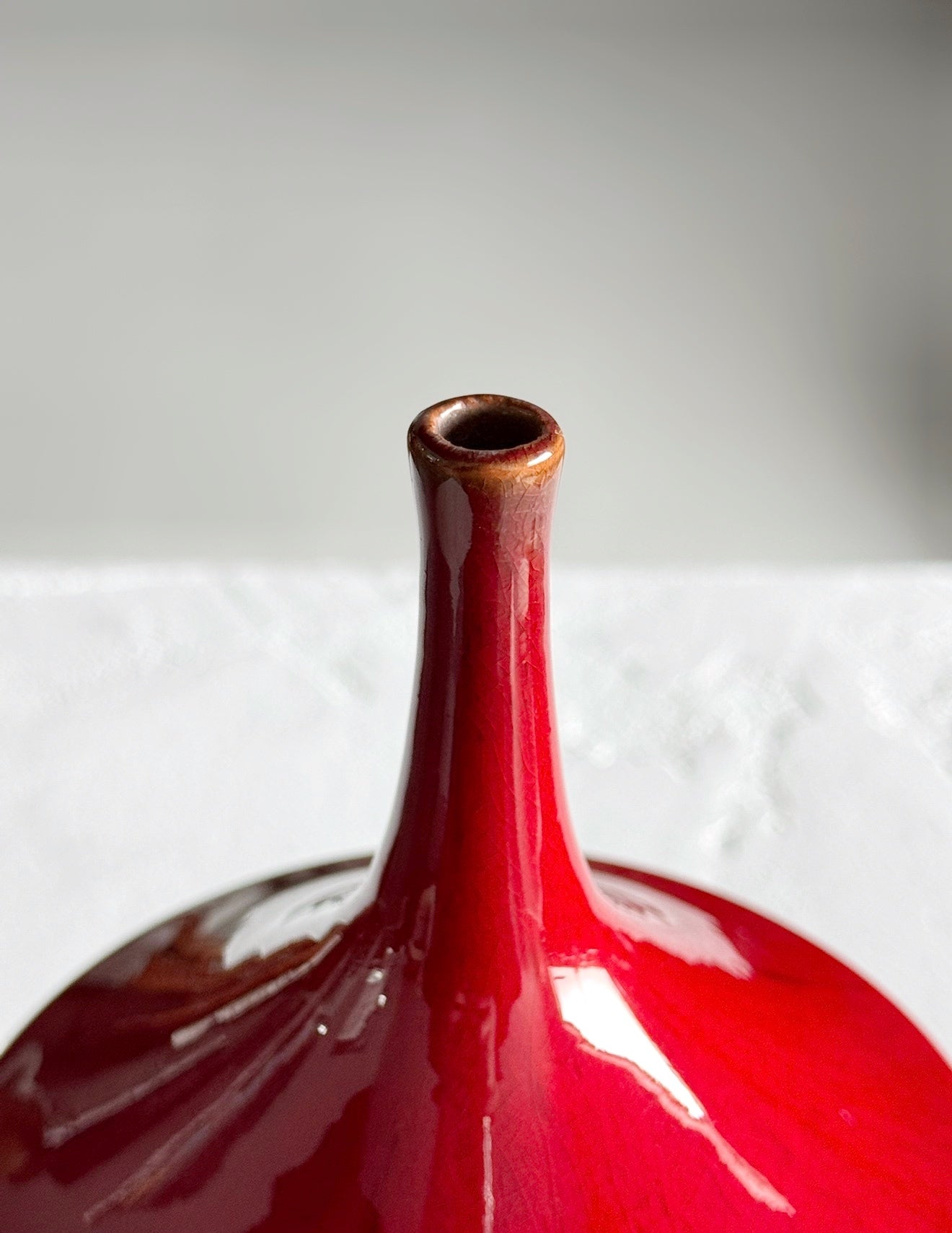 Red-Glazed Tapered Vase by Roger Vandeweghe for Amphora, Belgium 1960s