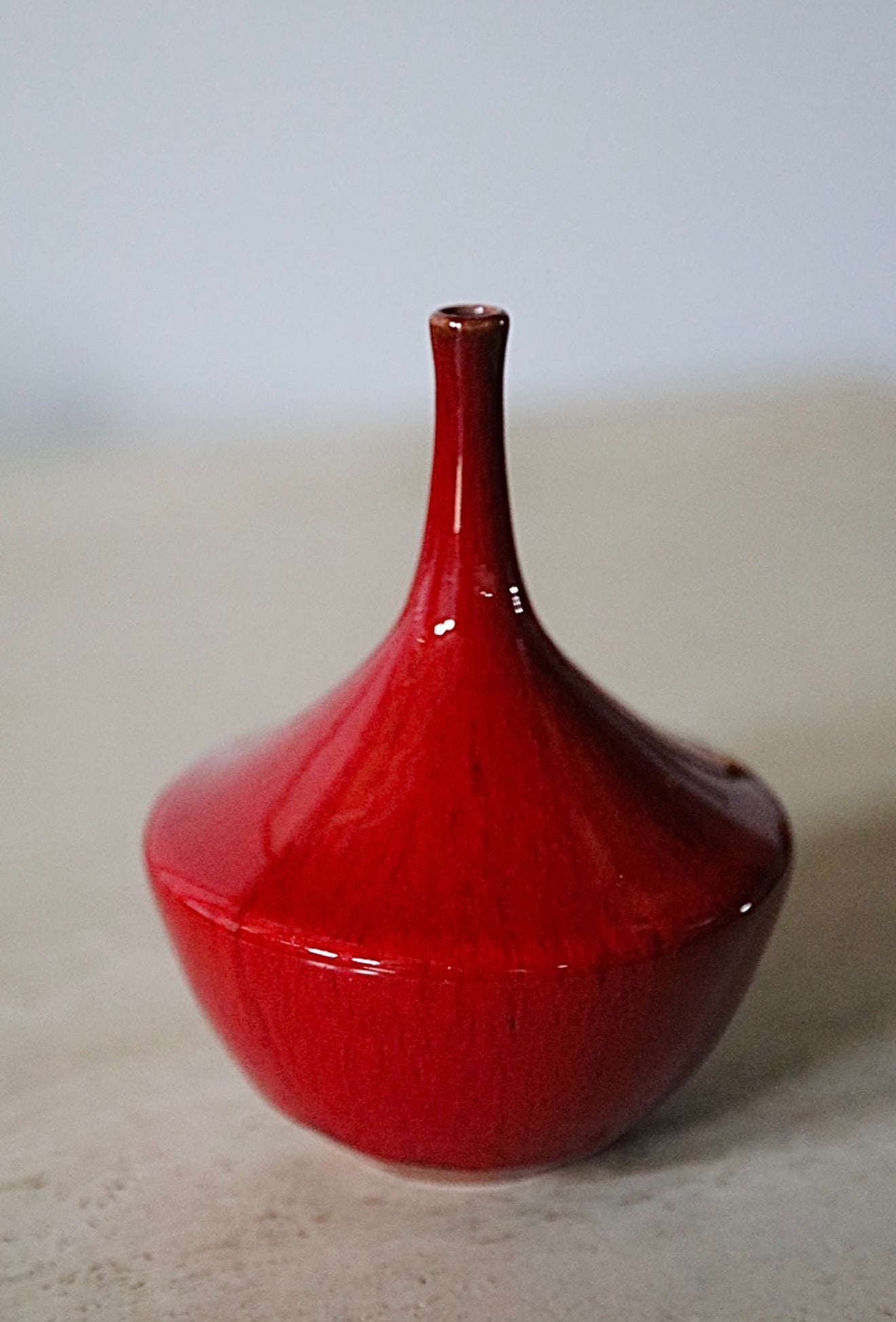 Red-Glazed Tapered Vase by Roger Vandeweghe for Amphora, Belgium 1960s