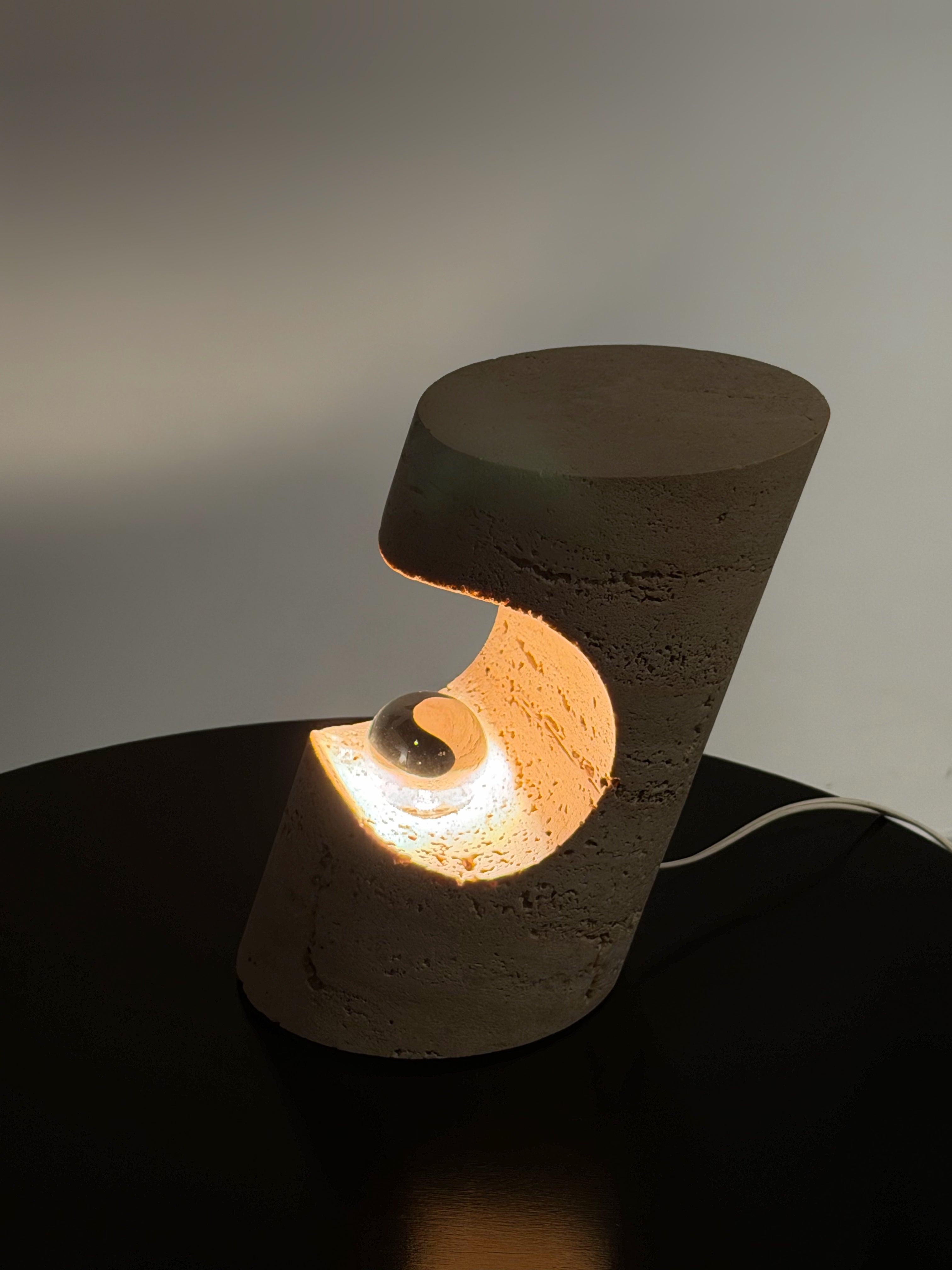 Travertine Table Lamp by Giuliano Cesari for Nucleo, Italy 1971