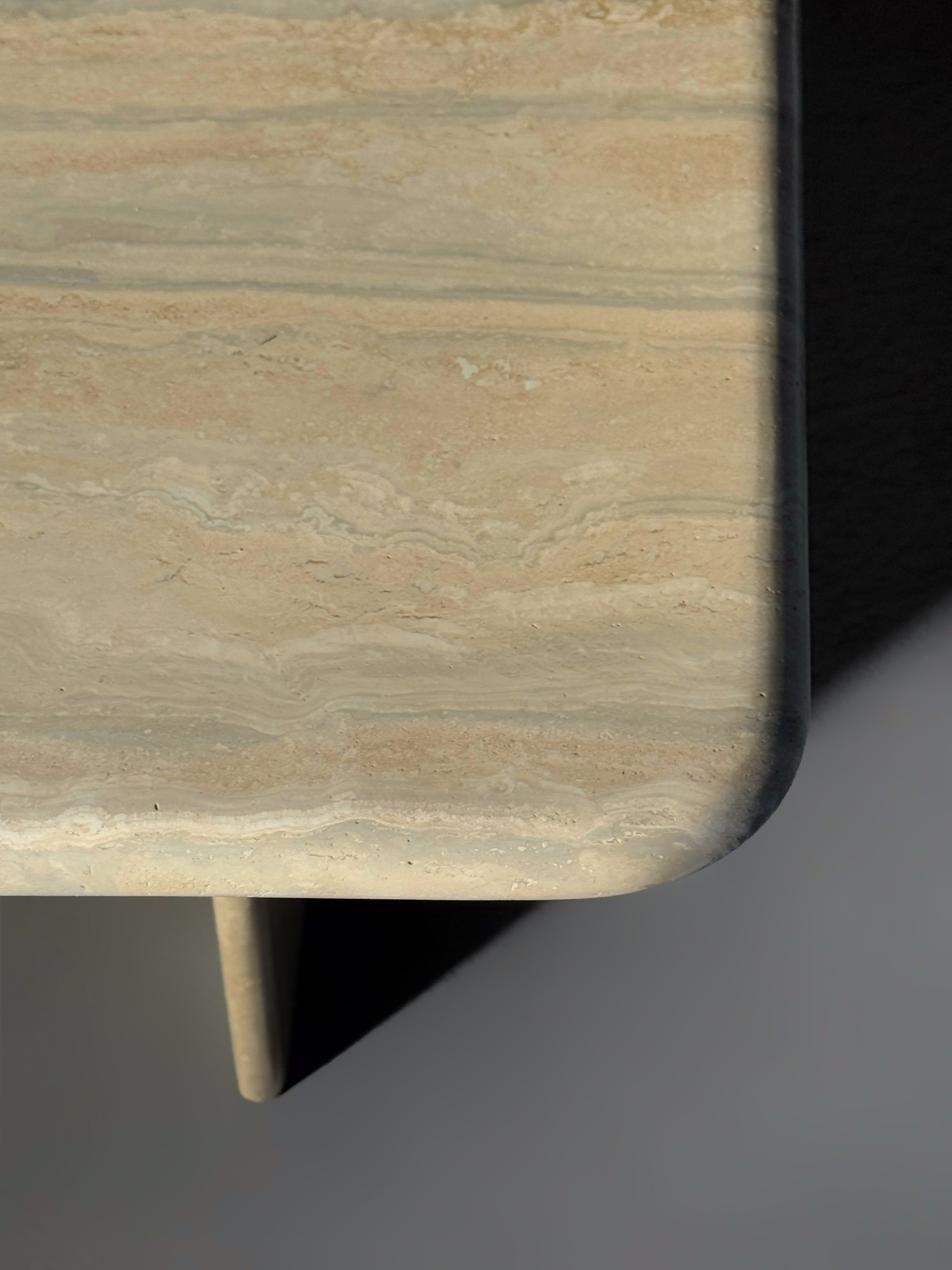 Two Parts Travertine Coffee Table, Italy 1970s