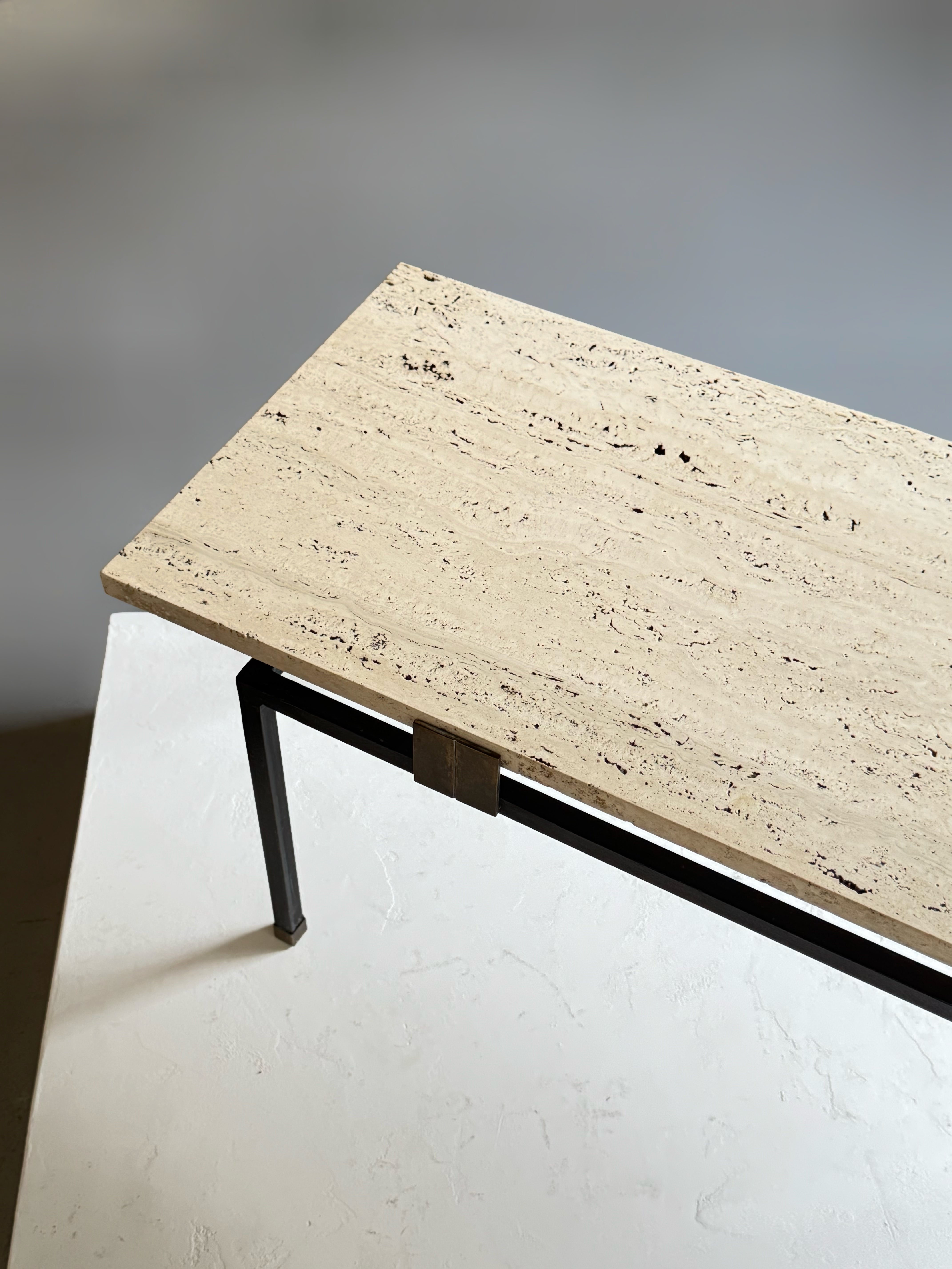 Travertine Table by Jean Rispal 1950s