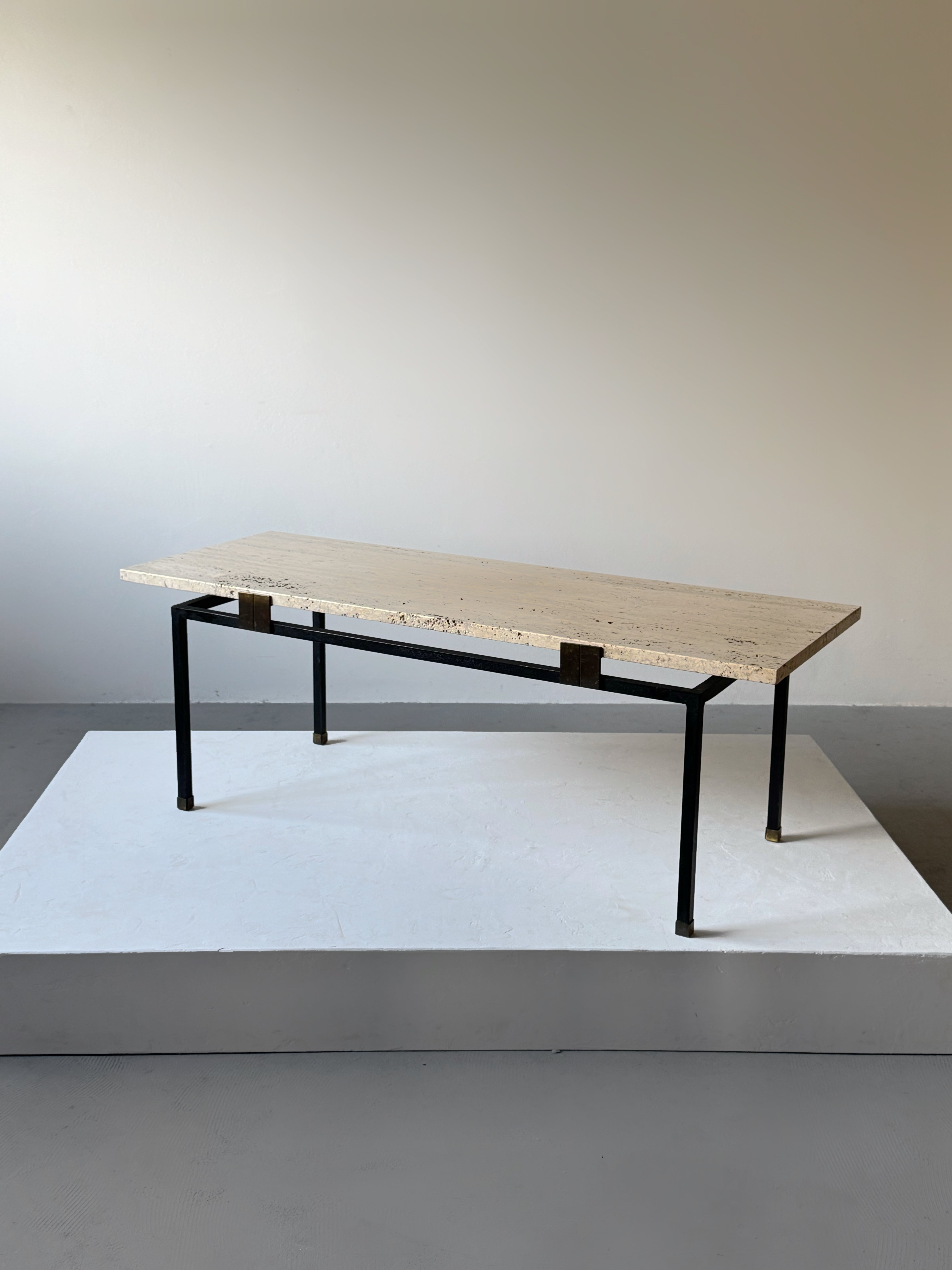 Travertine Table by Jean Rispal 1950s