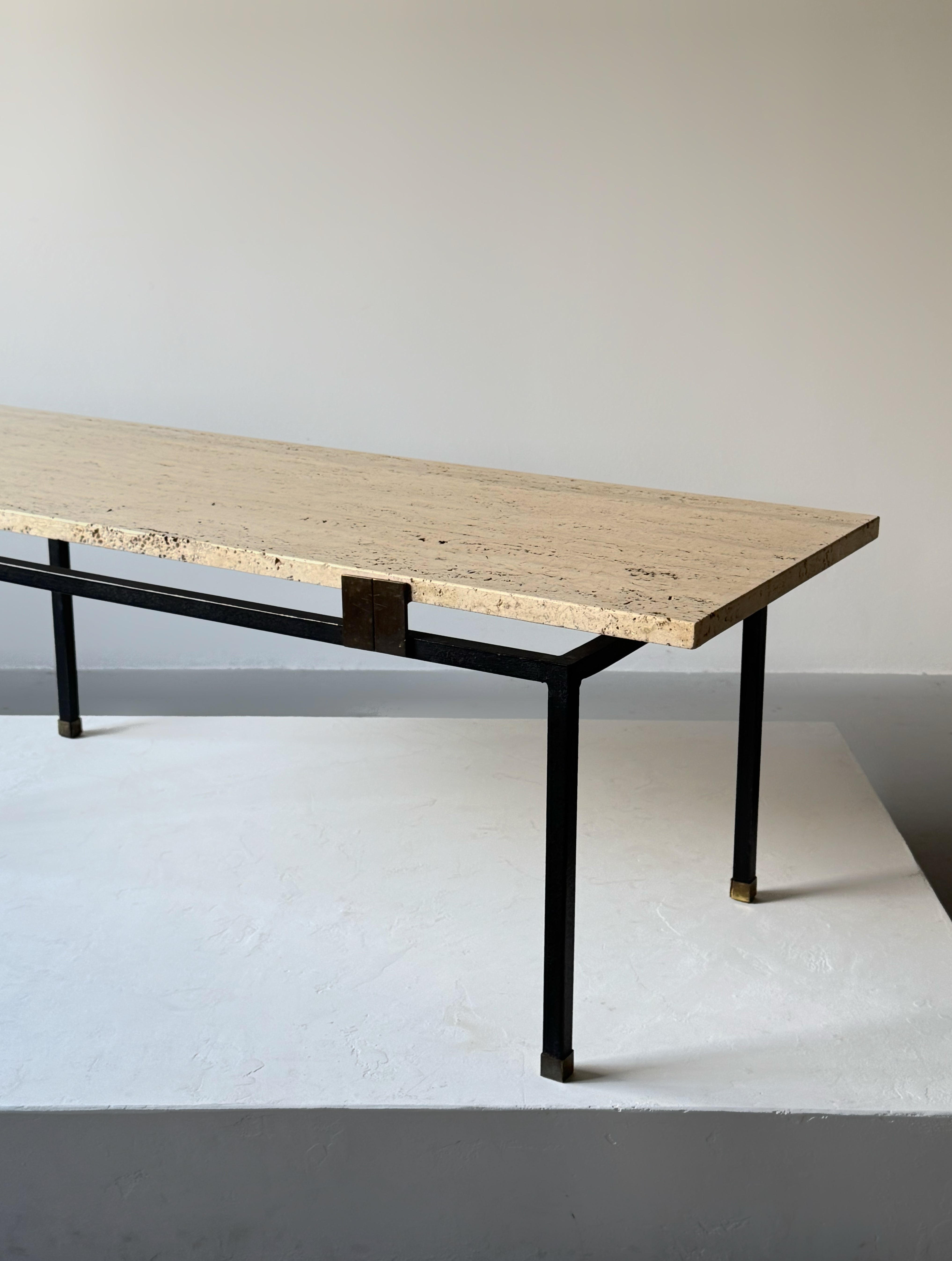 Travertine Table by Jean Rispal 1950s