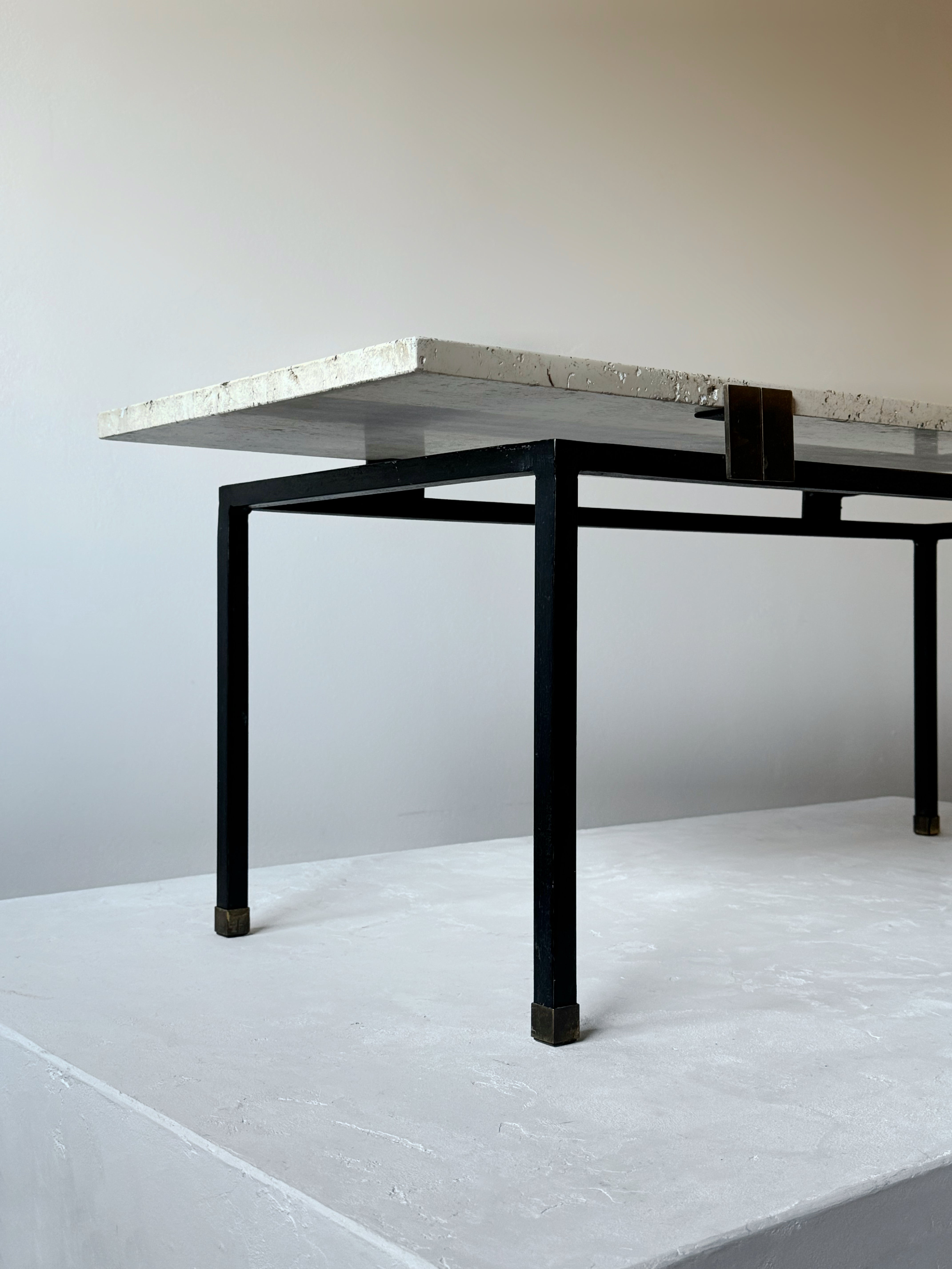 Travertine Table by Jean Rispal 1950s