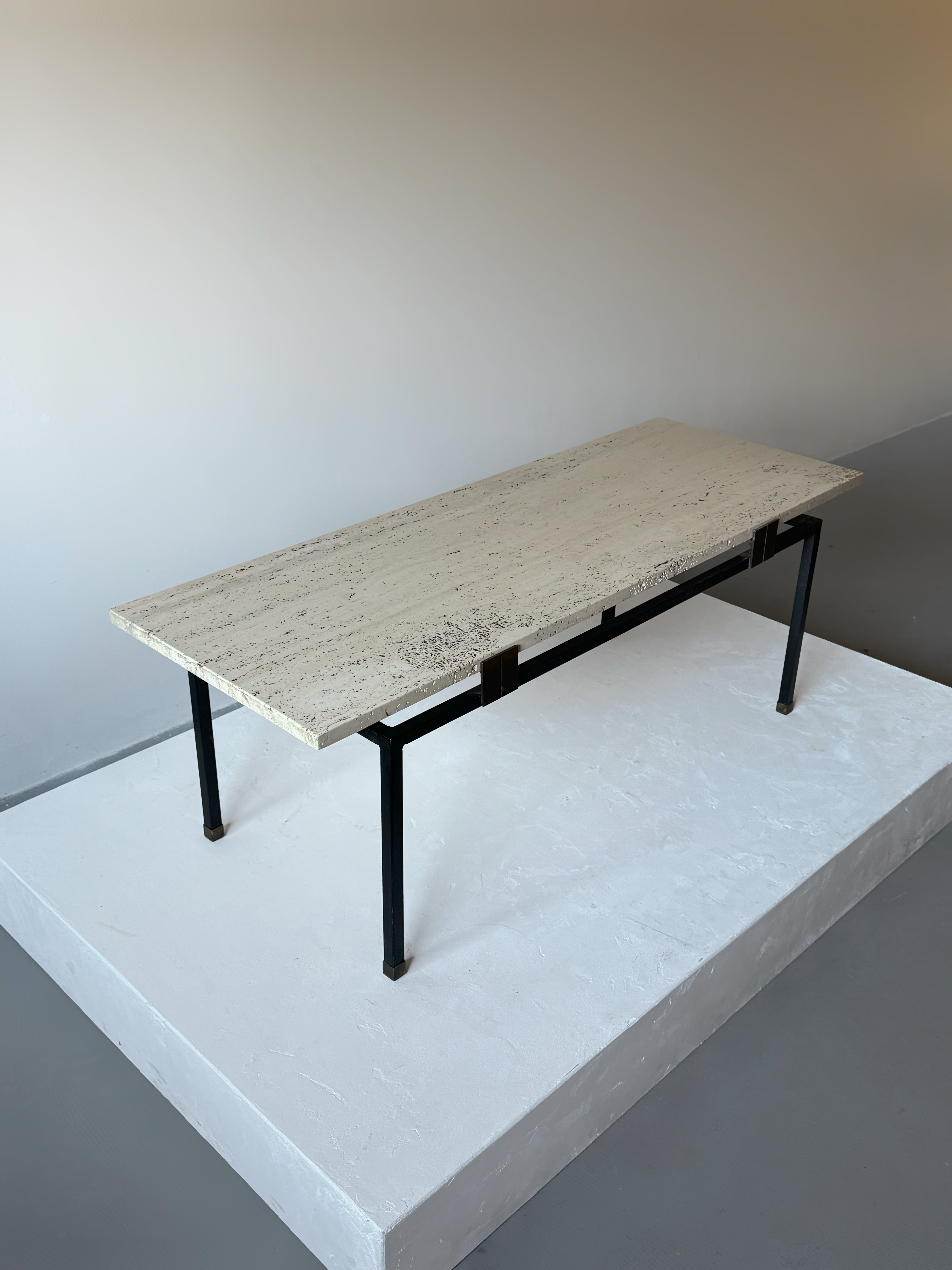 Travertine Table by Jean Rispal 1950s