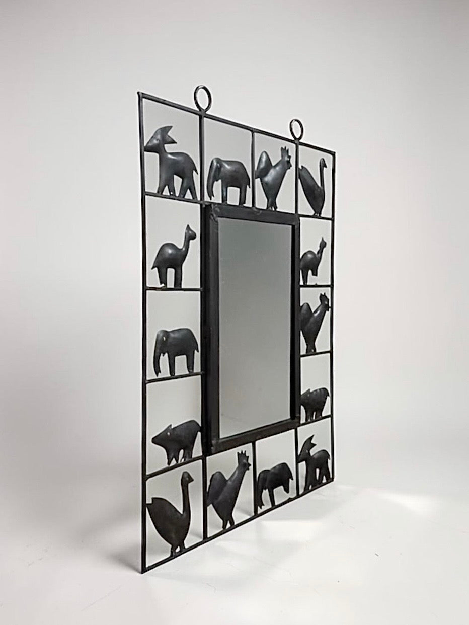 Wrought iron mirror Atelier Marolles & Jean Touret, France 1950s